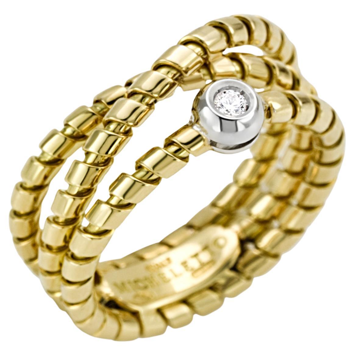 Anillo de oro amarillo 18 kt y diamantes - Colección Torchon * en venta