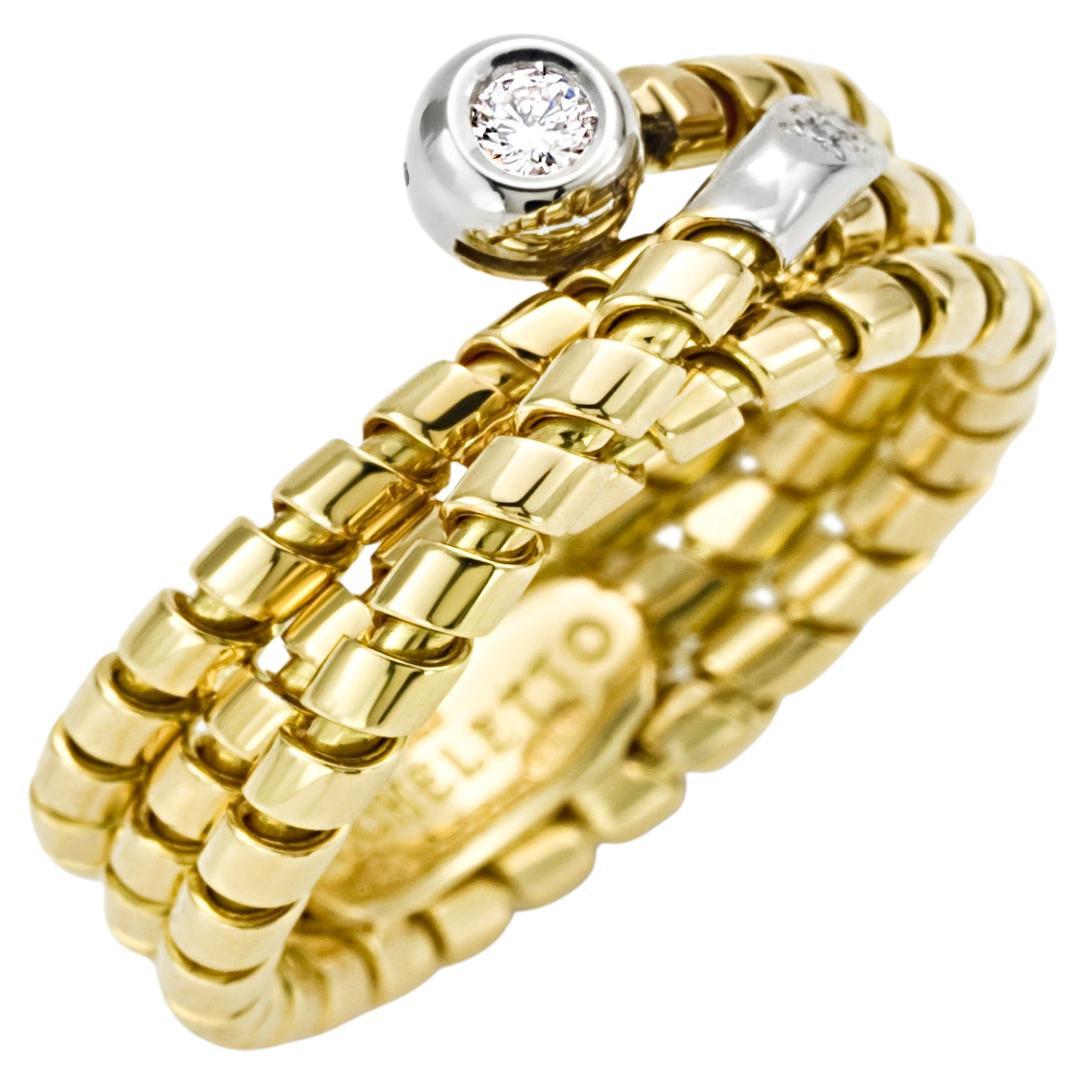 Anillo de oro amarillo 18 kt y diamantes - Colección Torchon * en venta