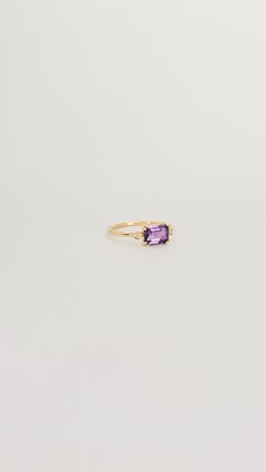 18Kt Yellow Gold, Amethyst and Diamond Ring