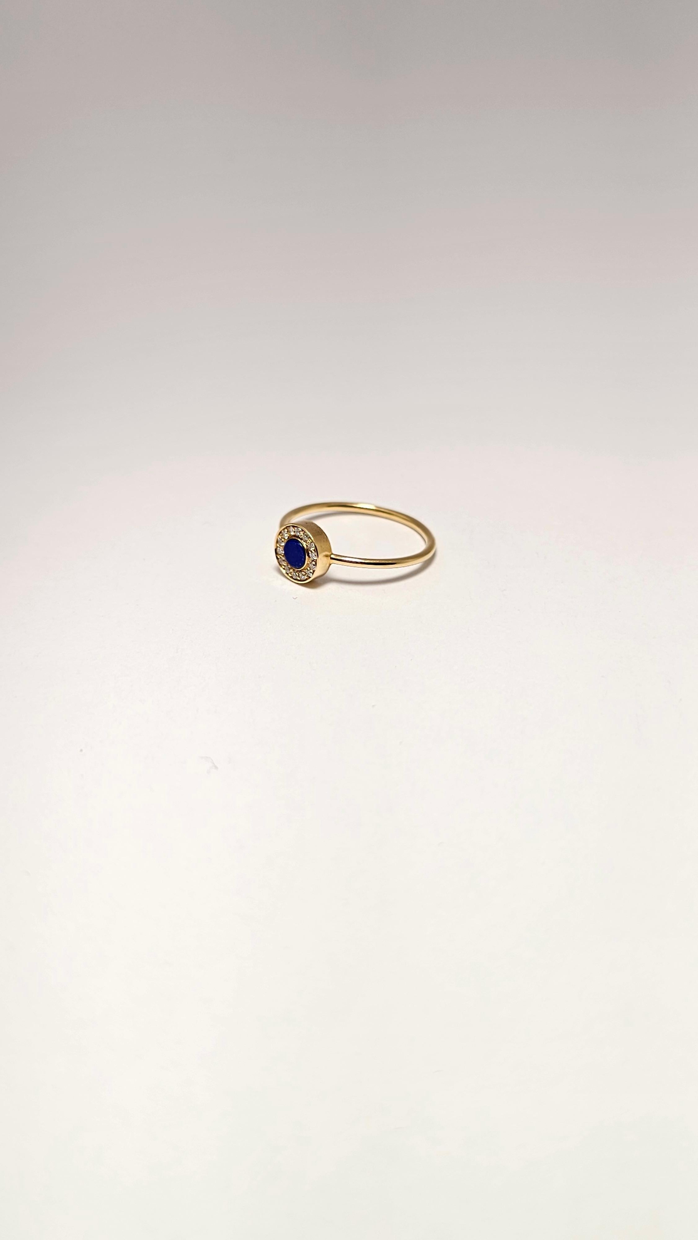 Yellow Gold, Lapis Lazuli and Diamond Ring In New Condition For Sale In Cattolica, IT