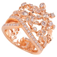 Anello in Oro Rosa 18 carati con Diamanti Brown Taglio Brillante