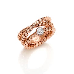 Ring aus 18 kt Roségold und Diamanten - Kollektion Torchon *