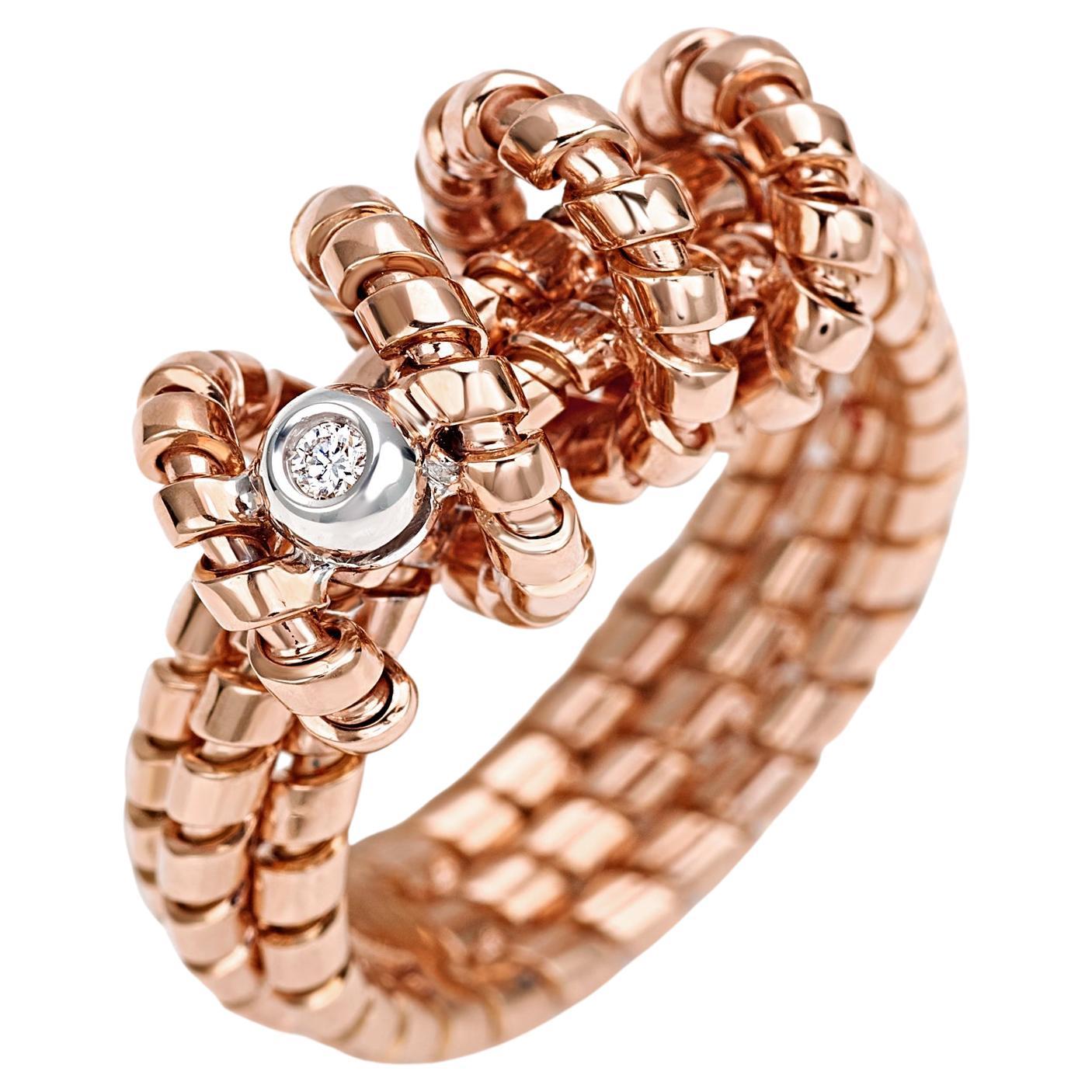 18 kt Rose Gold and Diamond Ring - TORCHON Collection * For Sale