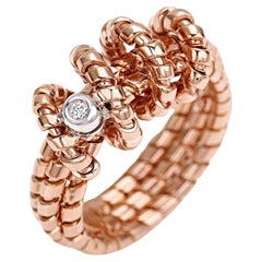 18 kt Rose Gold and Diamonds Ring - Torchon Collection *