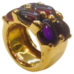 Bague en or rose 18 carats avec pierres de couleur Collection Sassi Pomellato