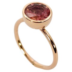 18Kt Rose Gold and Pink Tourmaline Ring