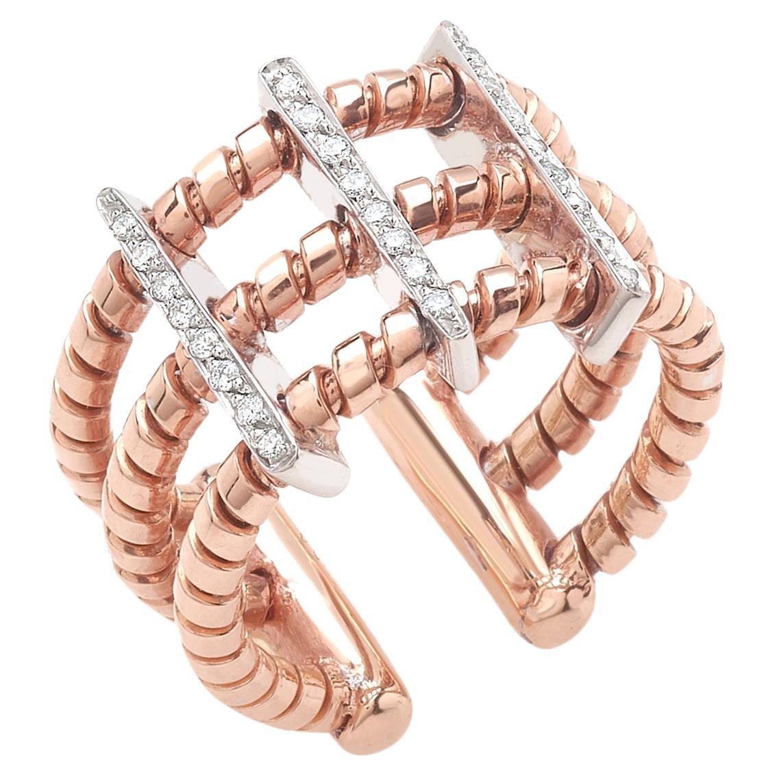 Ring aus Roségold und Diamanten - Kollektion Torchon * im Angebot