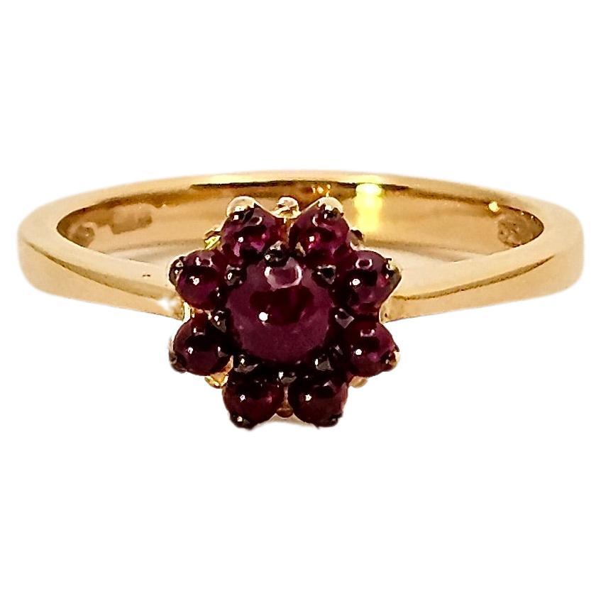 Vintage Style Ring in Rose Gold and Cabochon Rubies