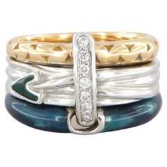 Bague La Nouvelle Bague avec diamants en or et émail