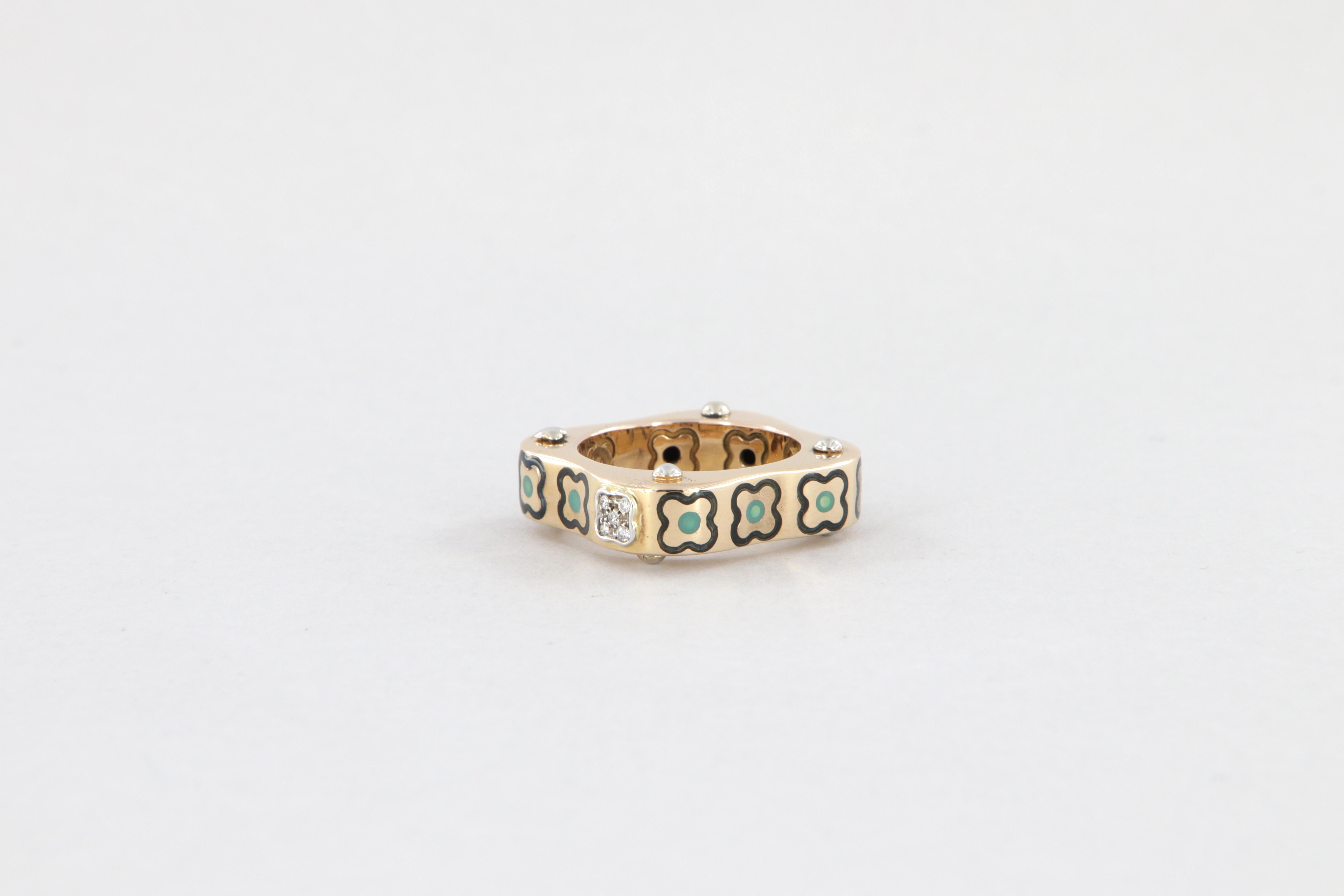 Anello La Nouvelle Bague in oro smalto e diamanti in vendita 4