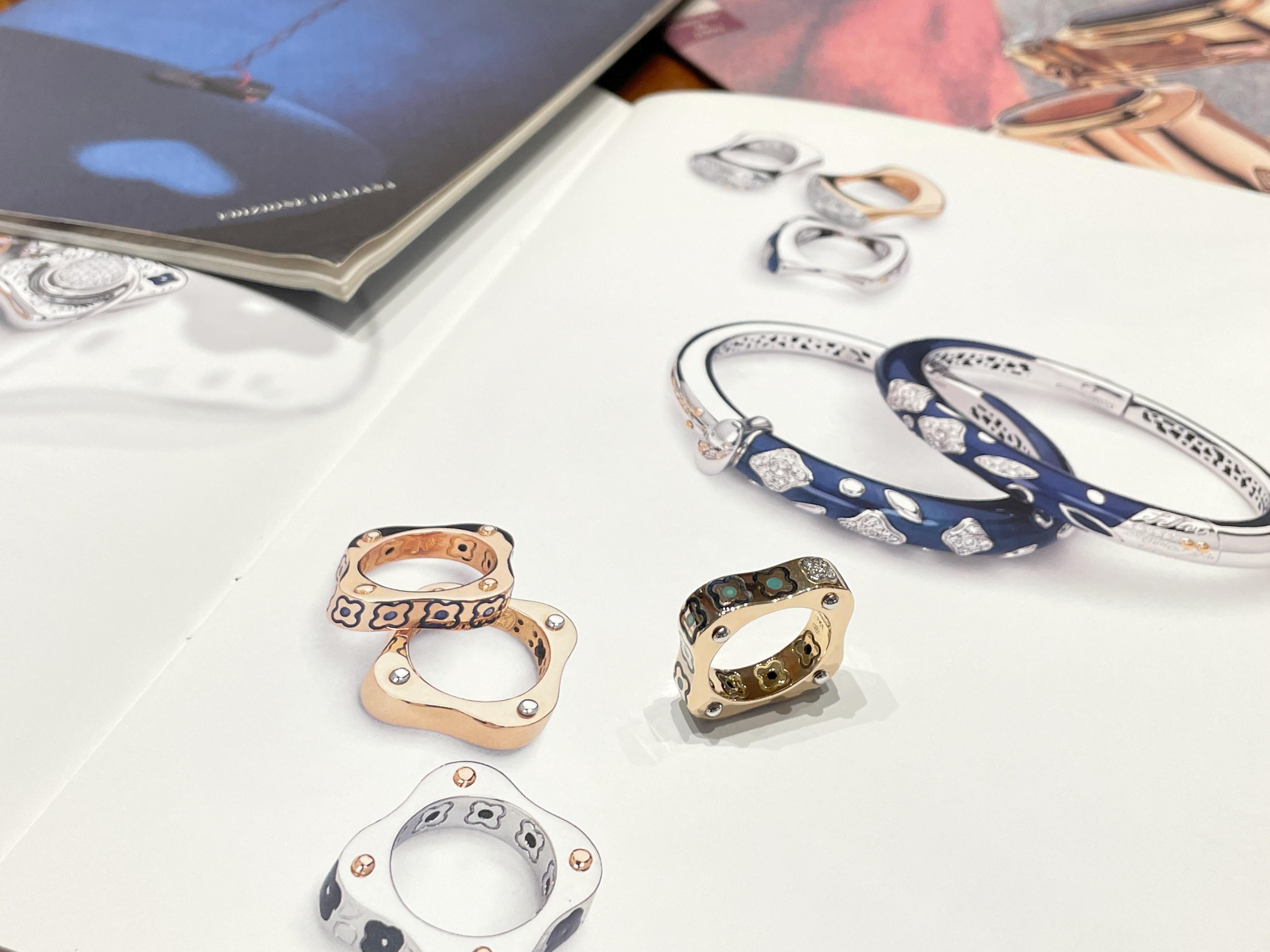 Anello La Nouvelle Bague in oro smalto e diamanti in vendita 7
