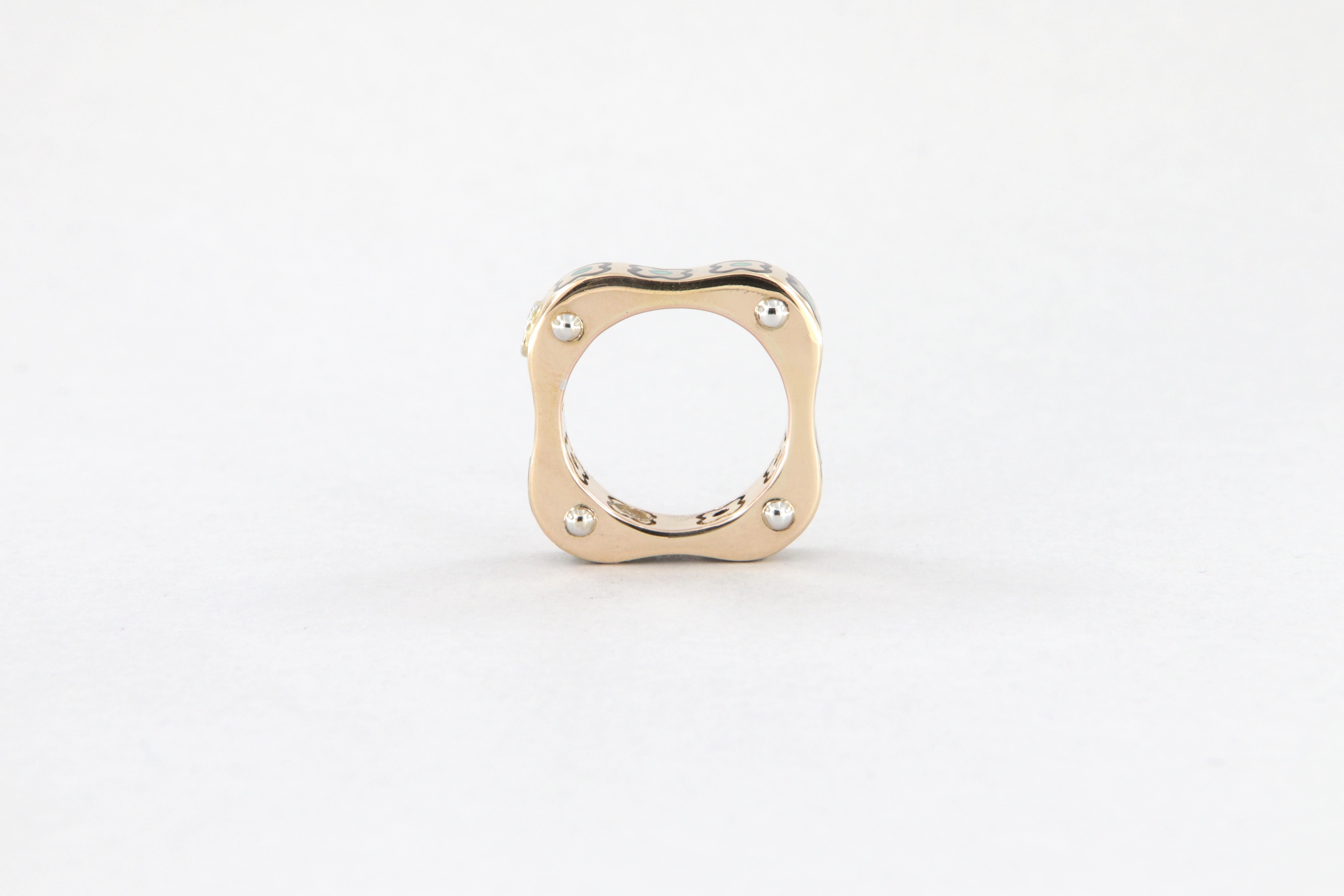 Anello La Nouvelle Bague in oro smalto e diamanti In condizioni Nuovo in vendita a Perugia, IT