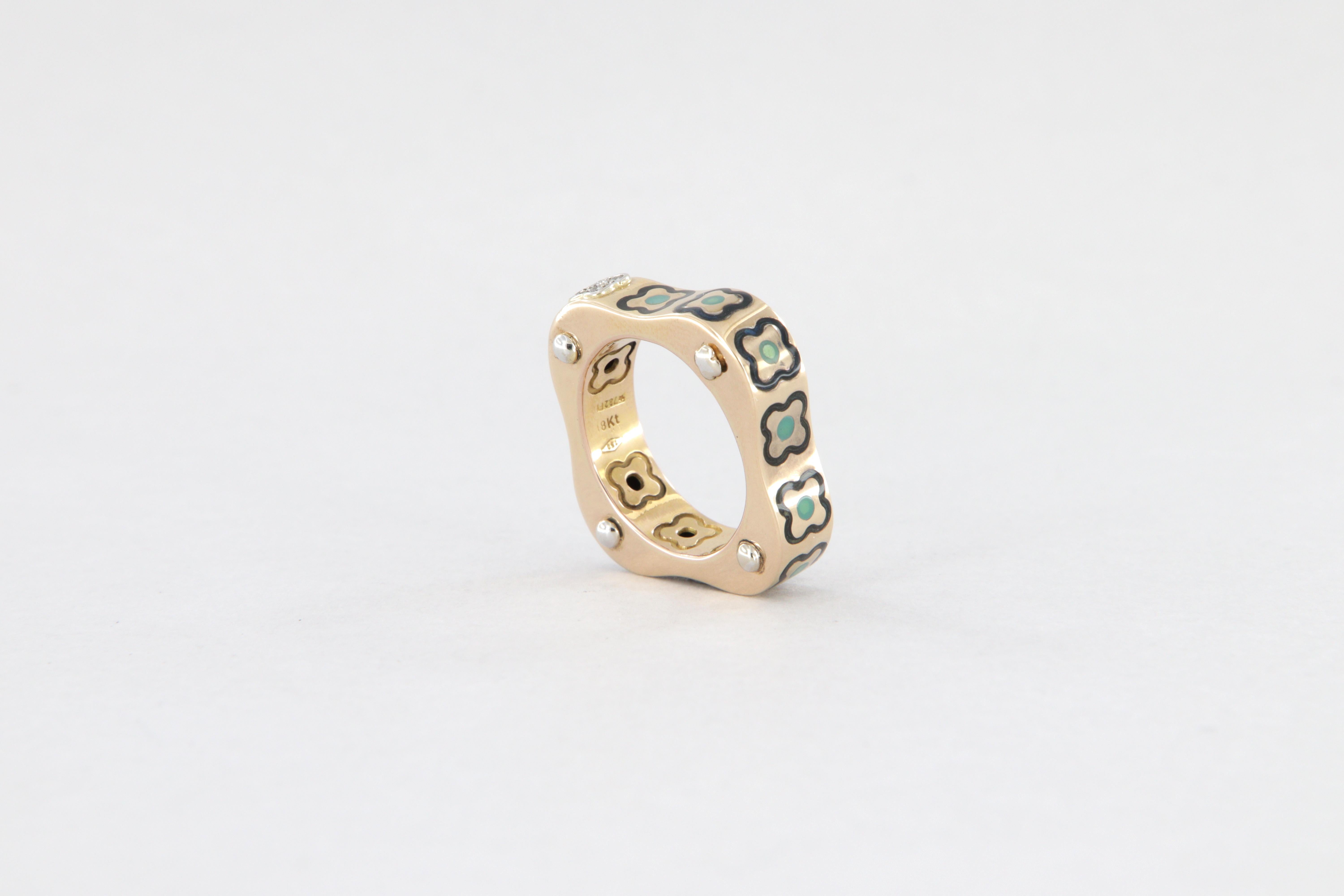 Donna Anello La Nouvelle Bague in oro smalto e diamanti in vendita