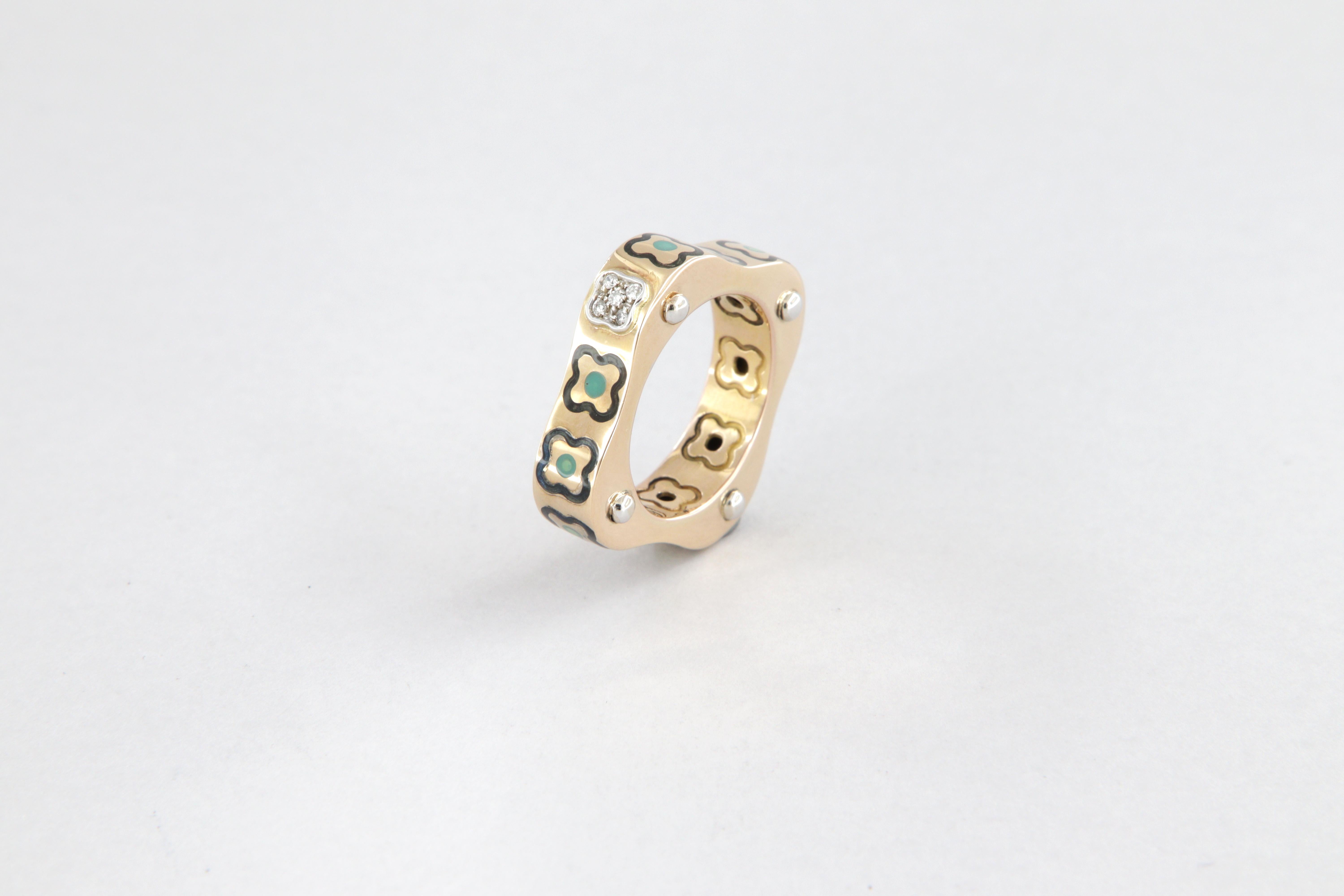 Anello La Nouvelle Bague in oro smalto e diamanti in vendita 2