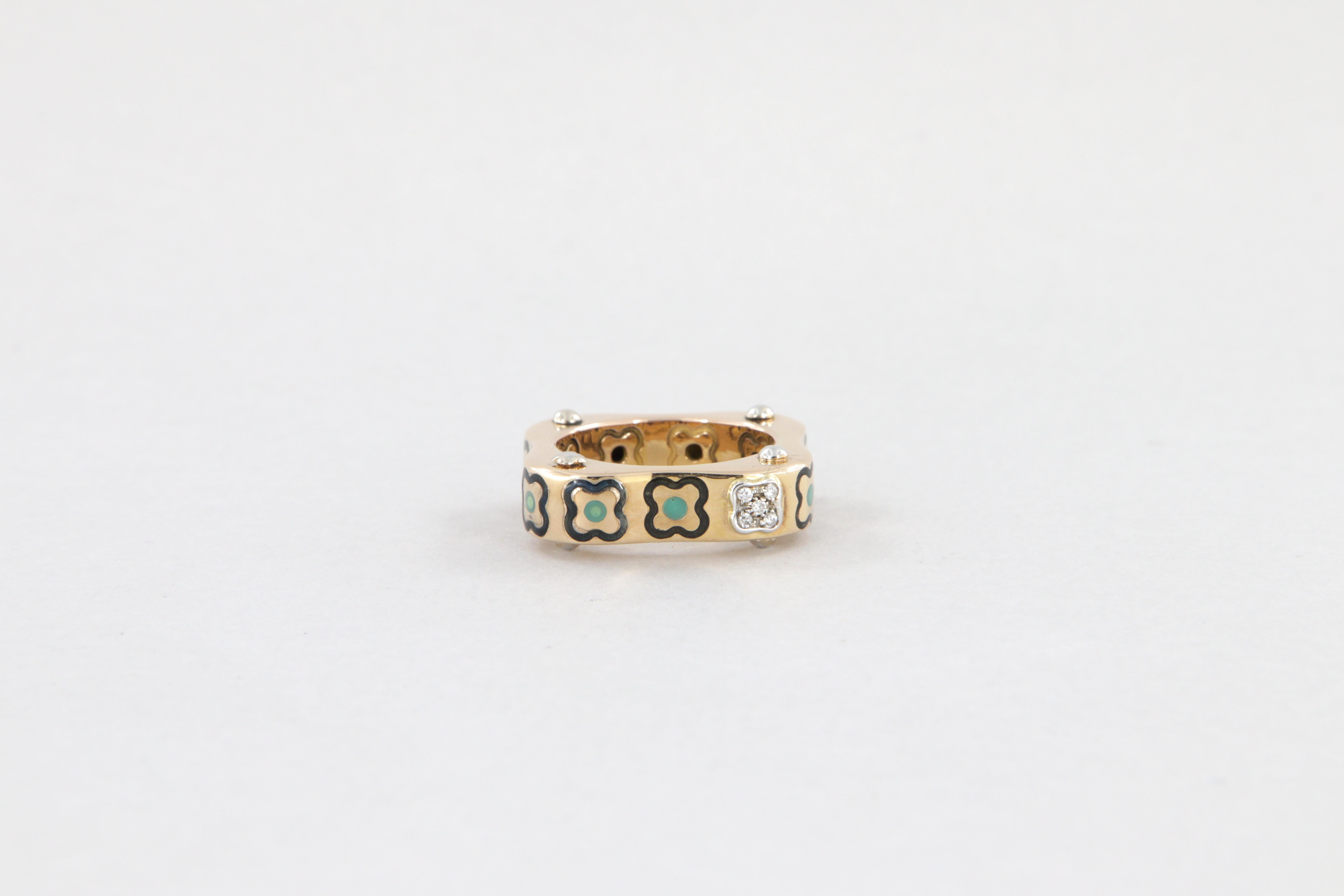Anello La Nouvelle Bague in oro smalto e diamanti in vendita 3