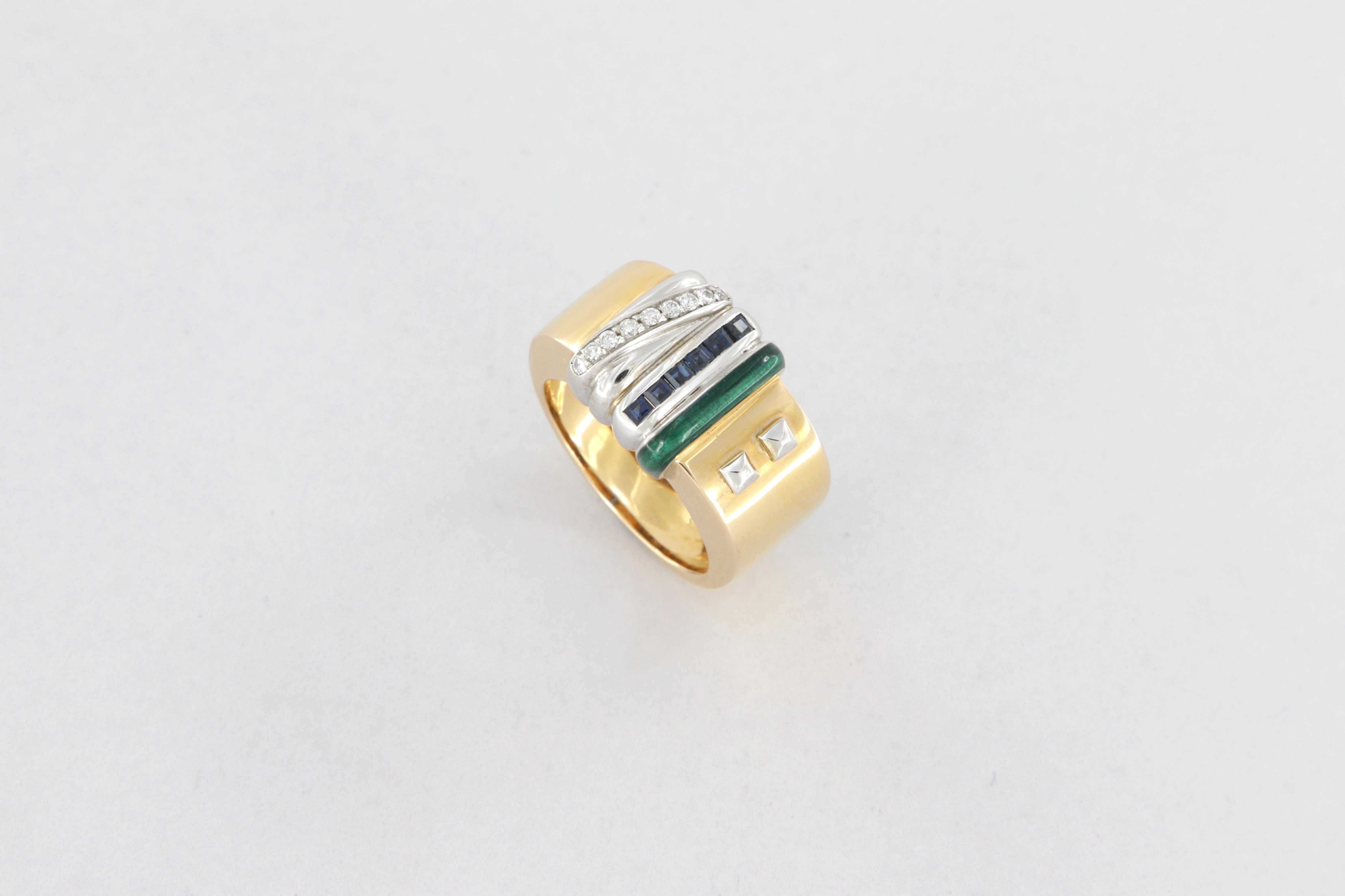 Bague La Nouvelle Bague en saphir émaillé or et diamants en vente 5