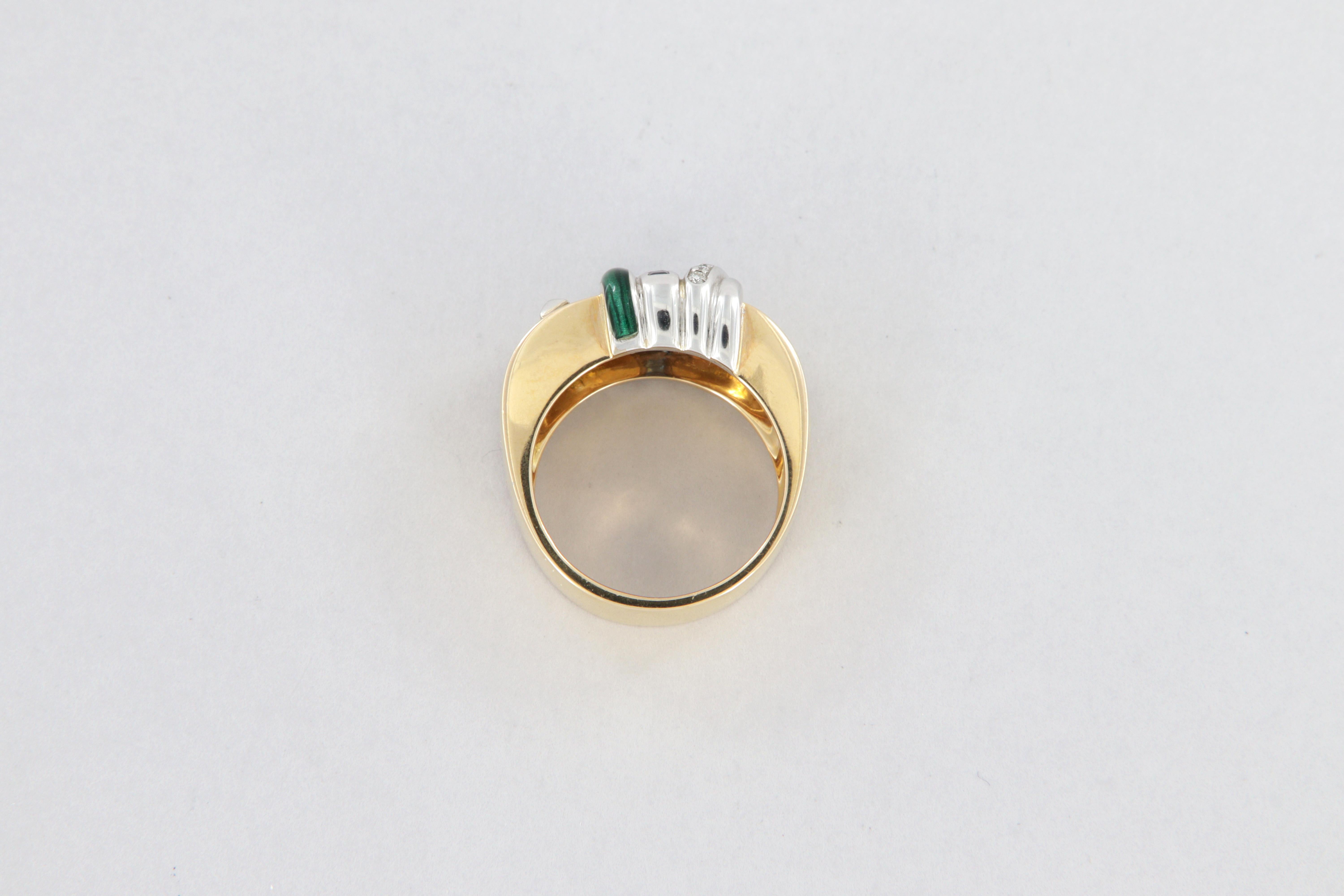Bague La Nouvelle Bague en saphir émaillé or et diamants en vente 7