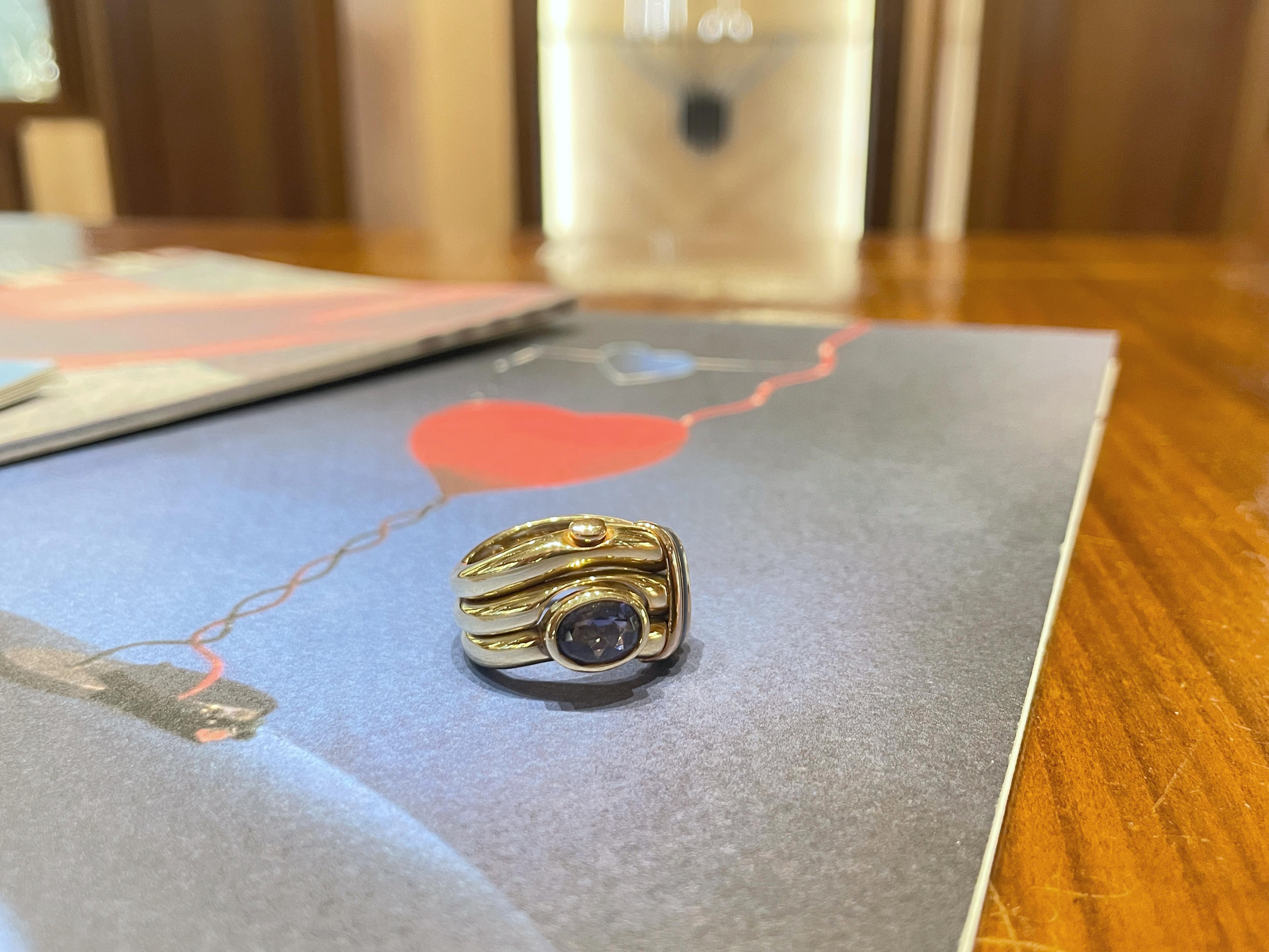 Anello La Nouvelle Bague oro smalto e iolite in vendita 9