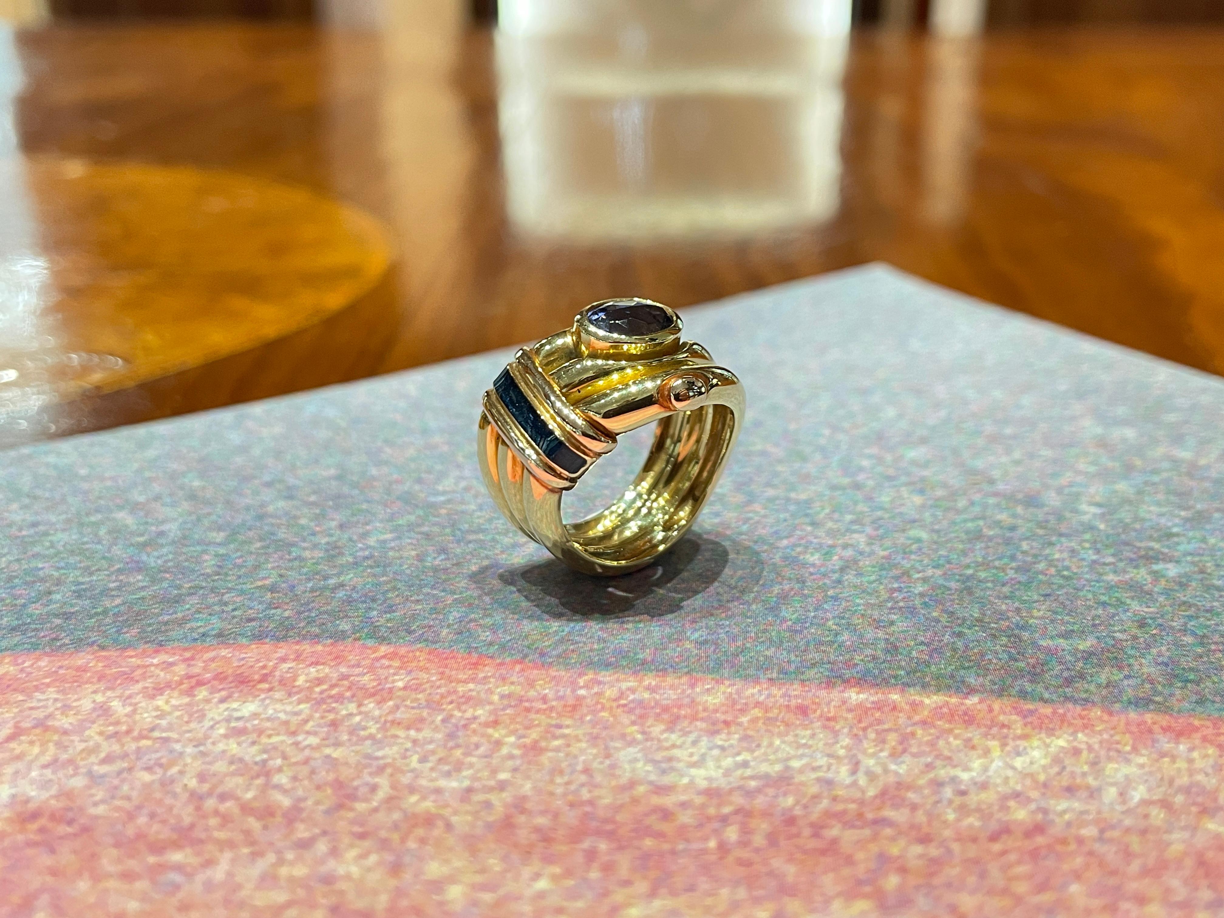 Anello La Nouvelle Bague oro smalto e iolite in vendita 10