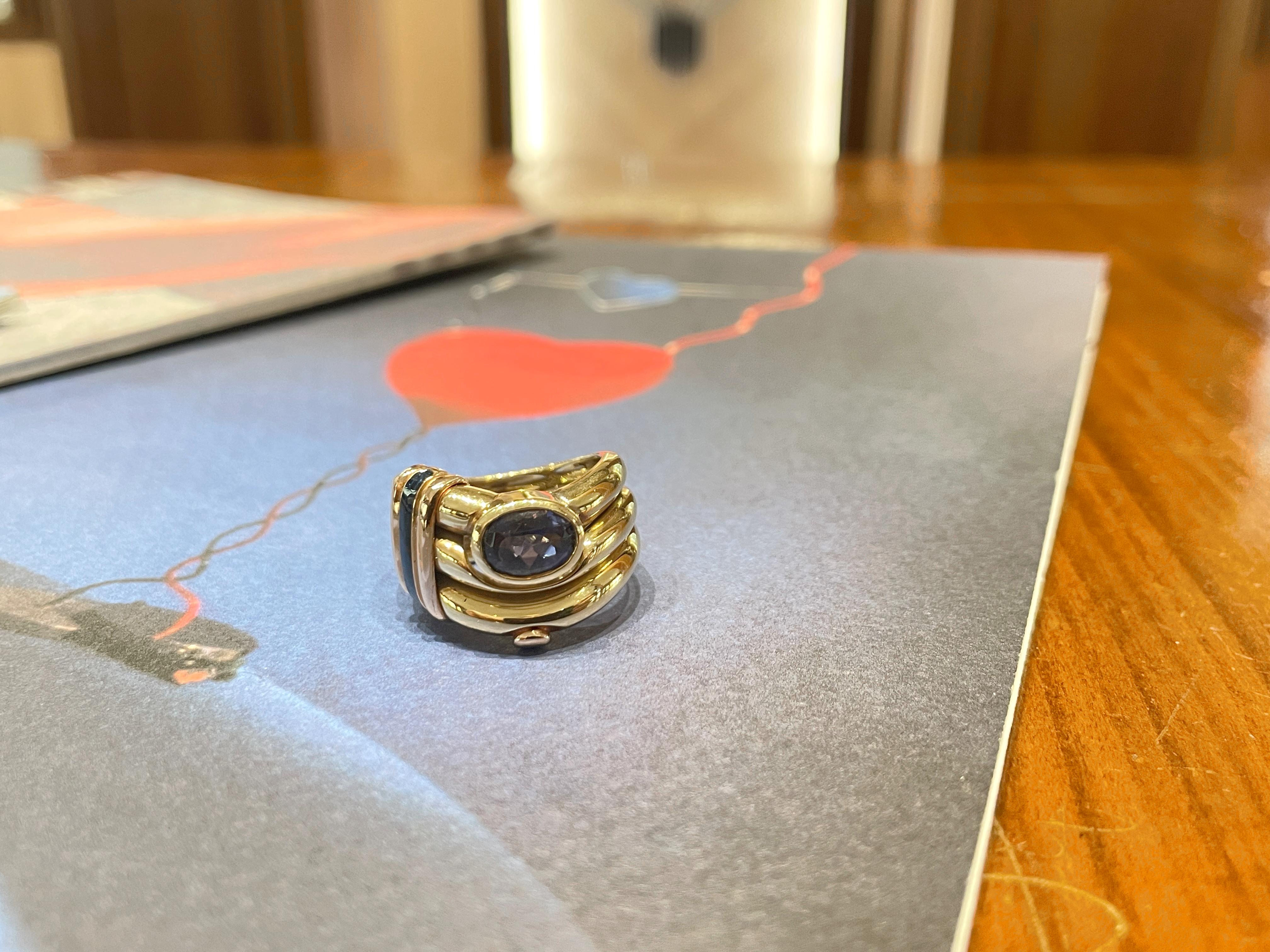 Anello La Nouvelle Bague oro smalto e iolite in vendita 13