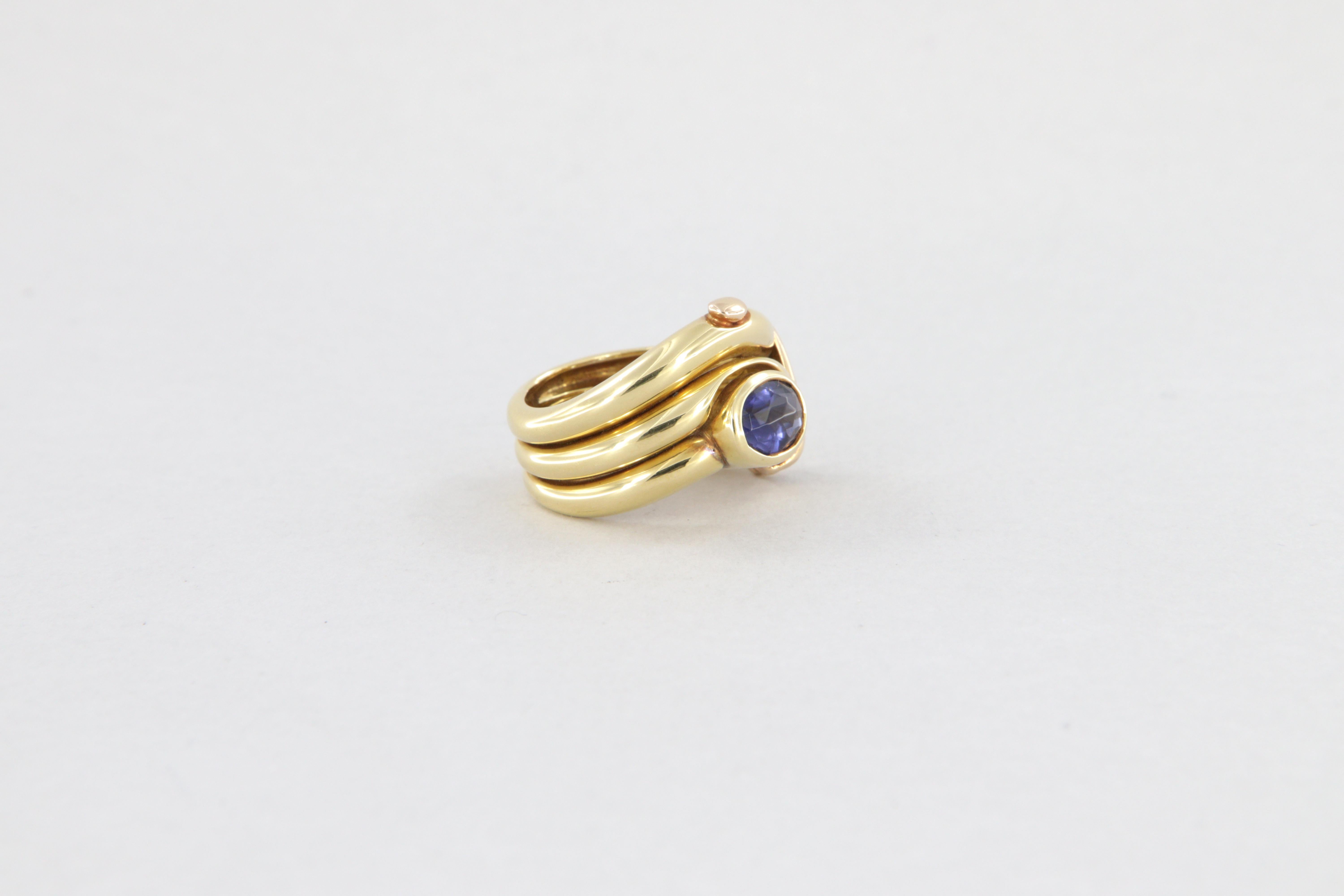 Anello La Nouvelle Bague oro smalto e iolite in vendita 1