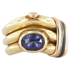 La Nouvelle Bague bague en or émaillé et iolite