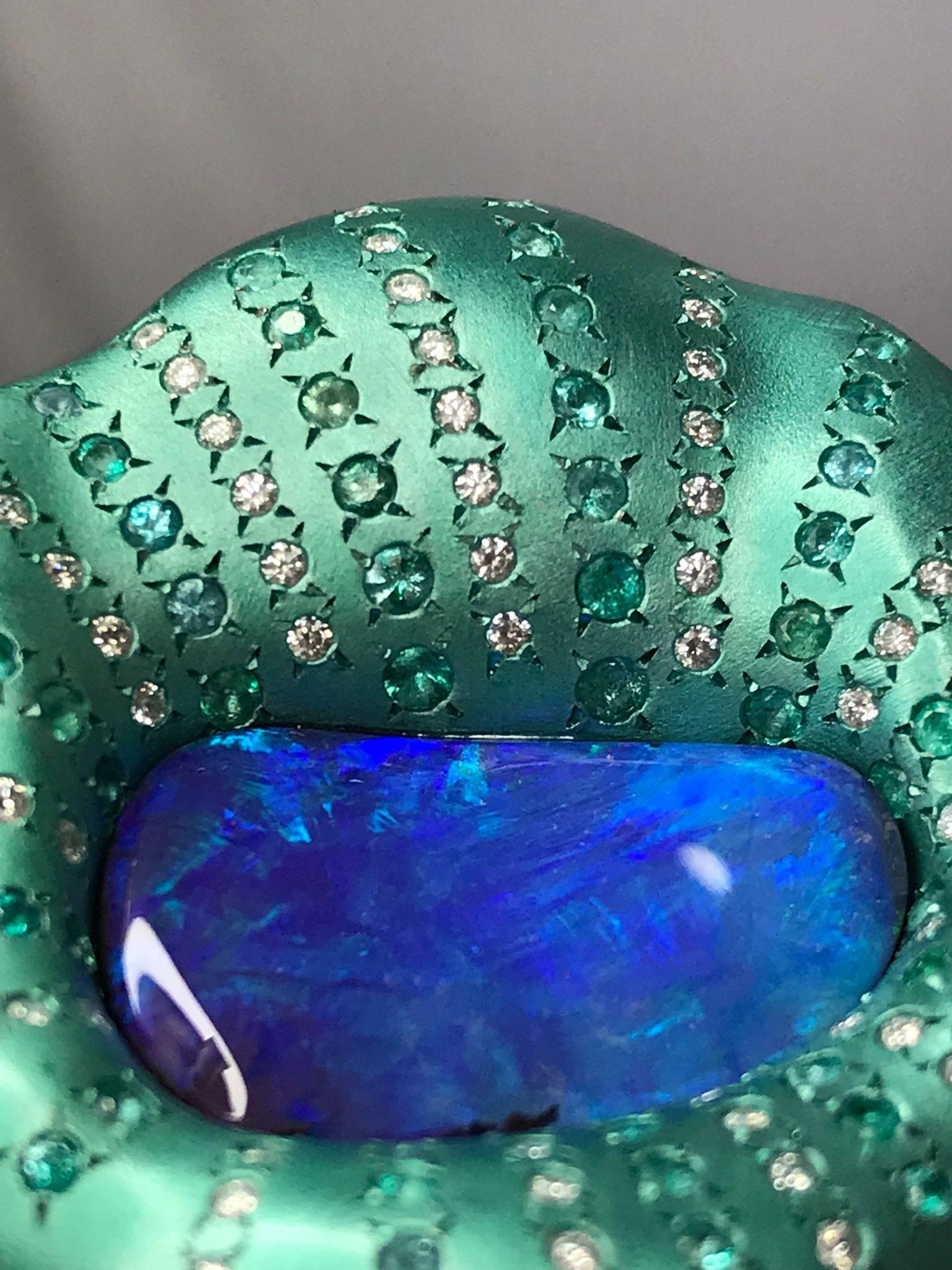 Contemporain Bague « Lady Carezza » avec opale australienne, tourmaline Paraiba et diamants en vente