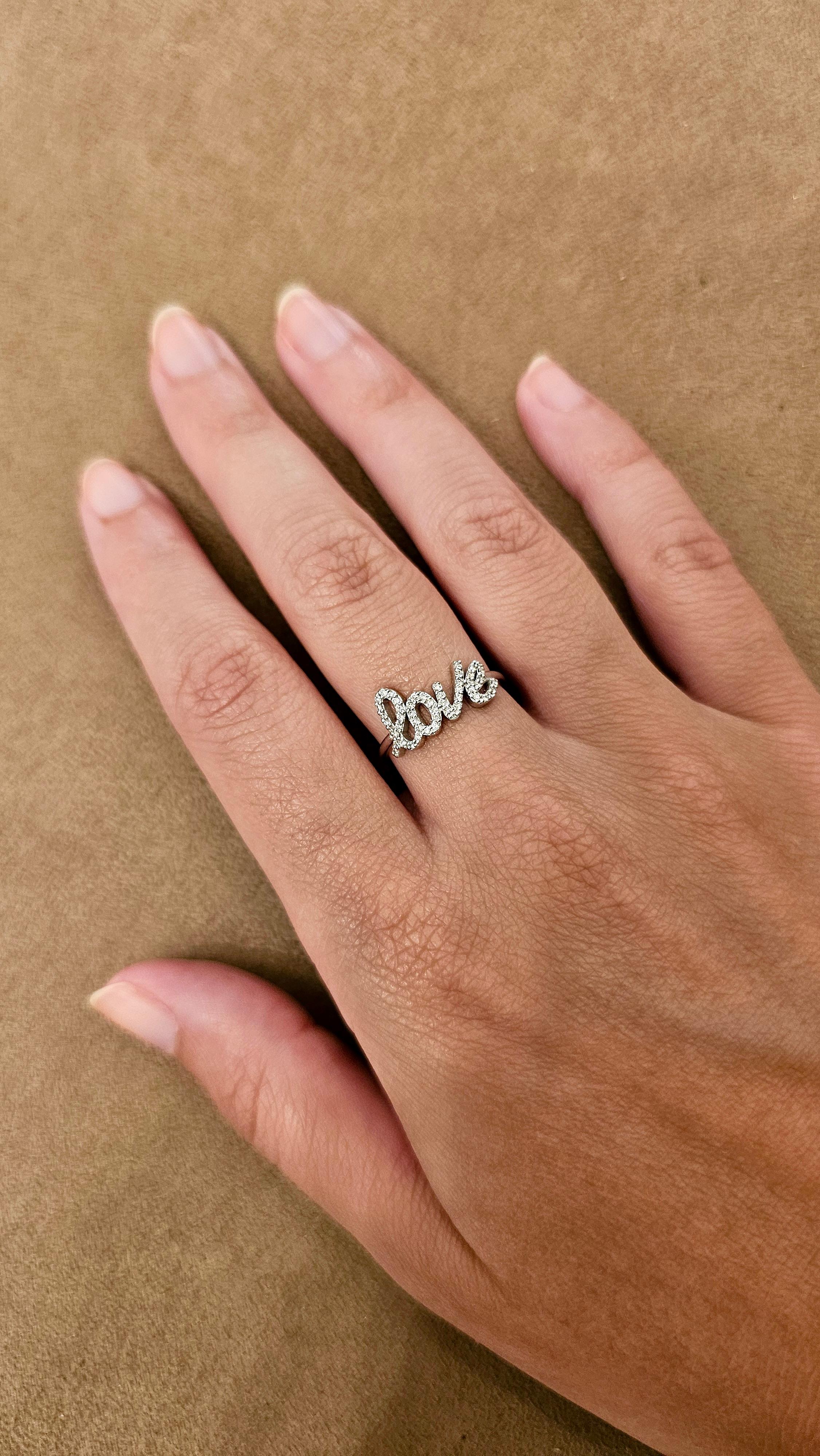 LOVE Ring in White Gold and Diamonds 4