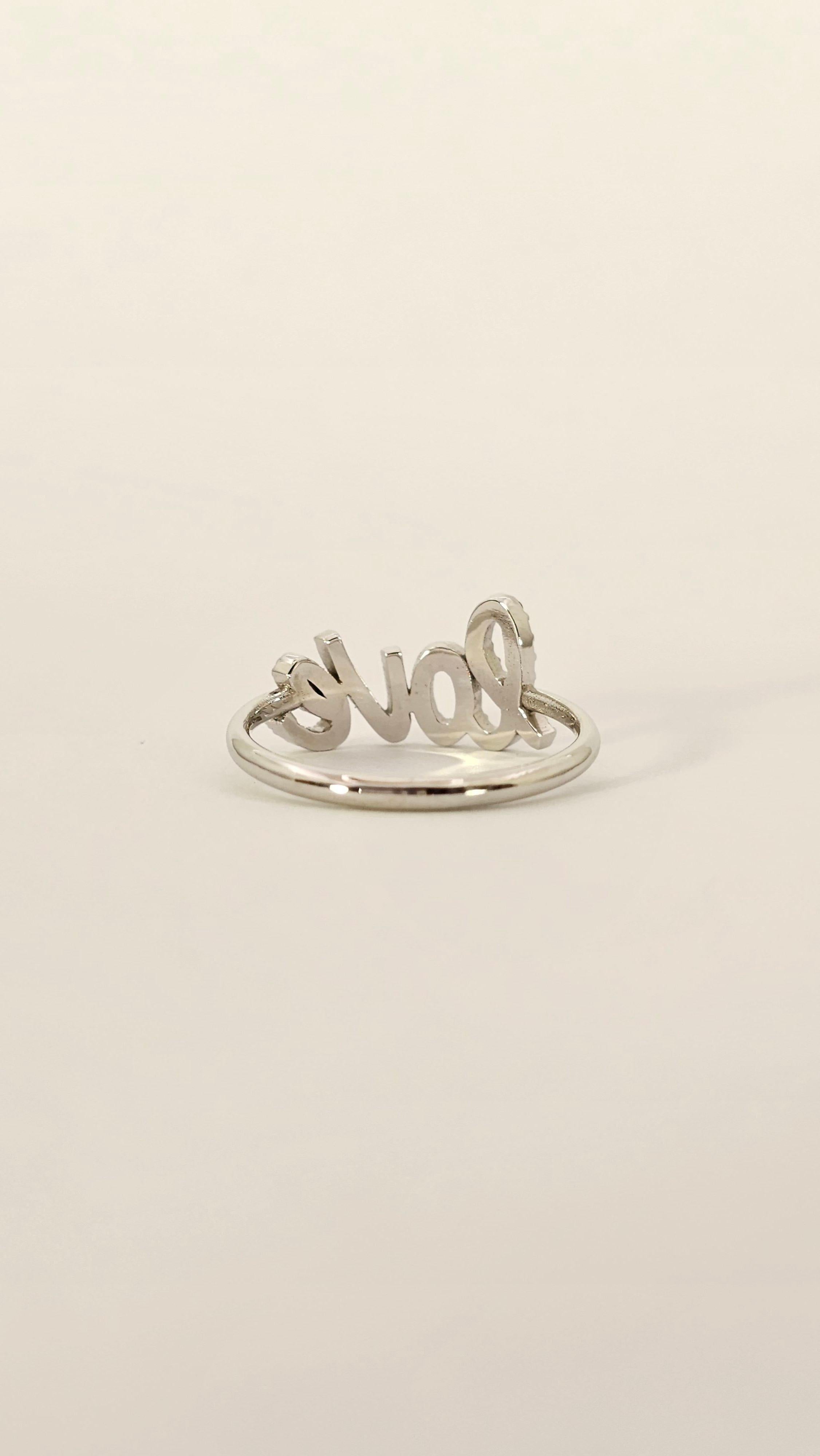 LOVE Ring in White Gold and Diamonds In New Condition In Cattolica, IT