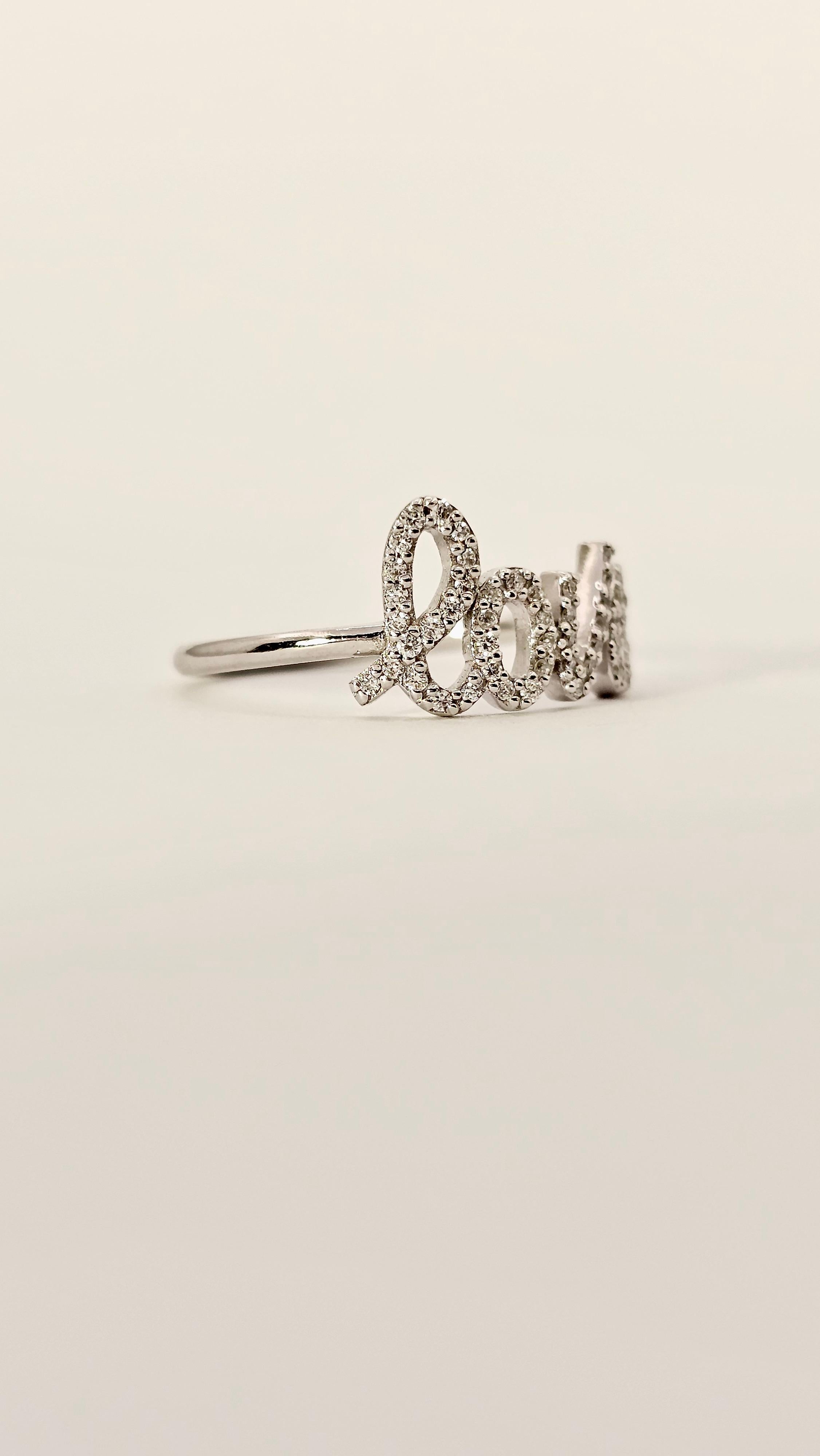 LOVE Ring in White Gold and Diamonds 1