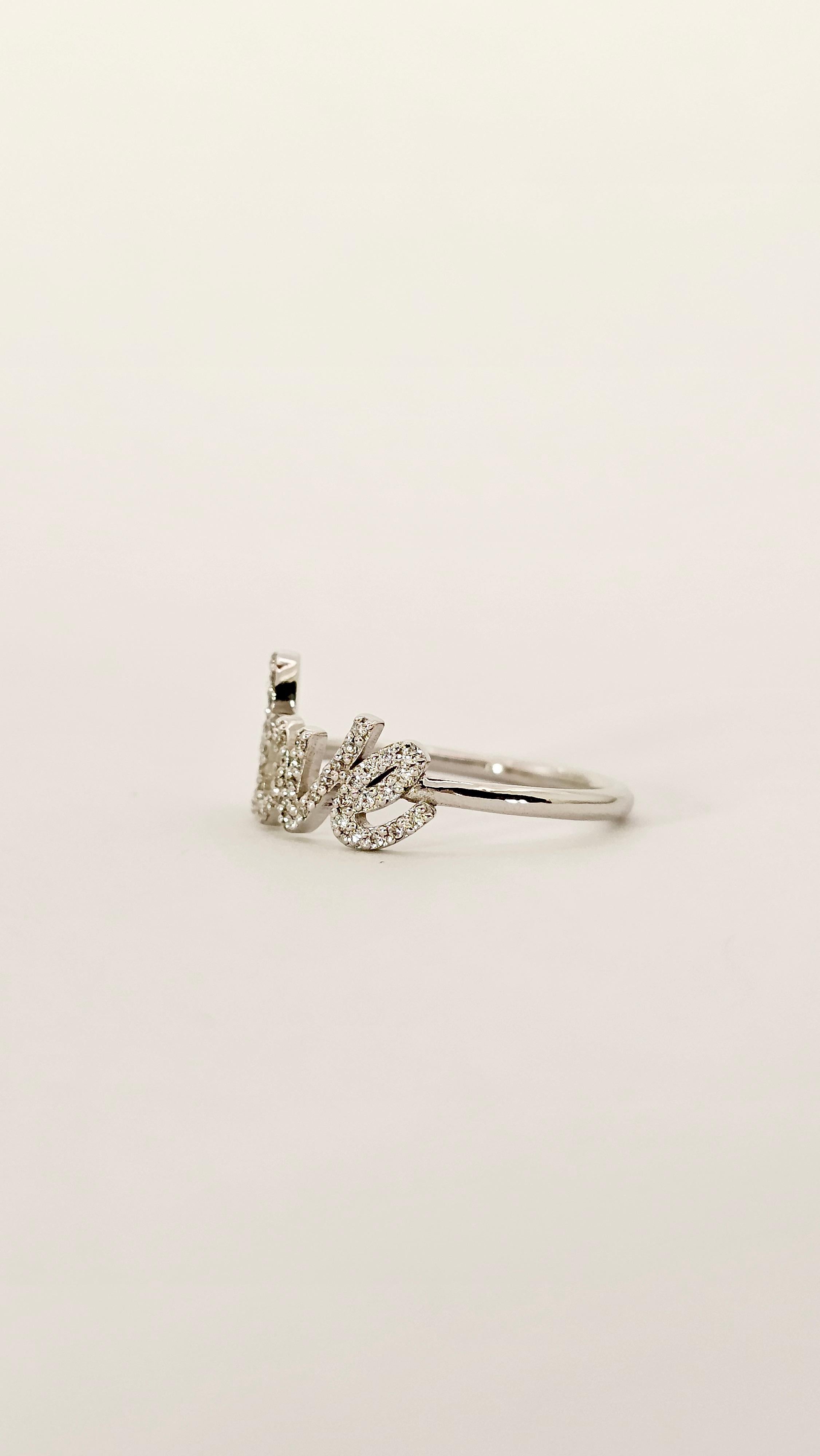 LOVE Ring in White Gold and Diamonds 3