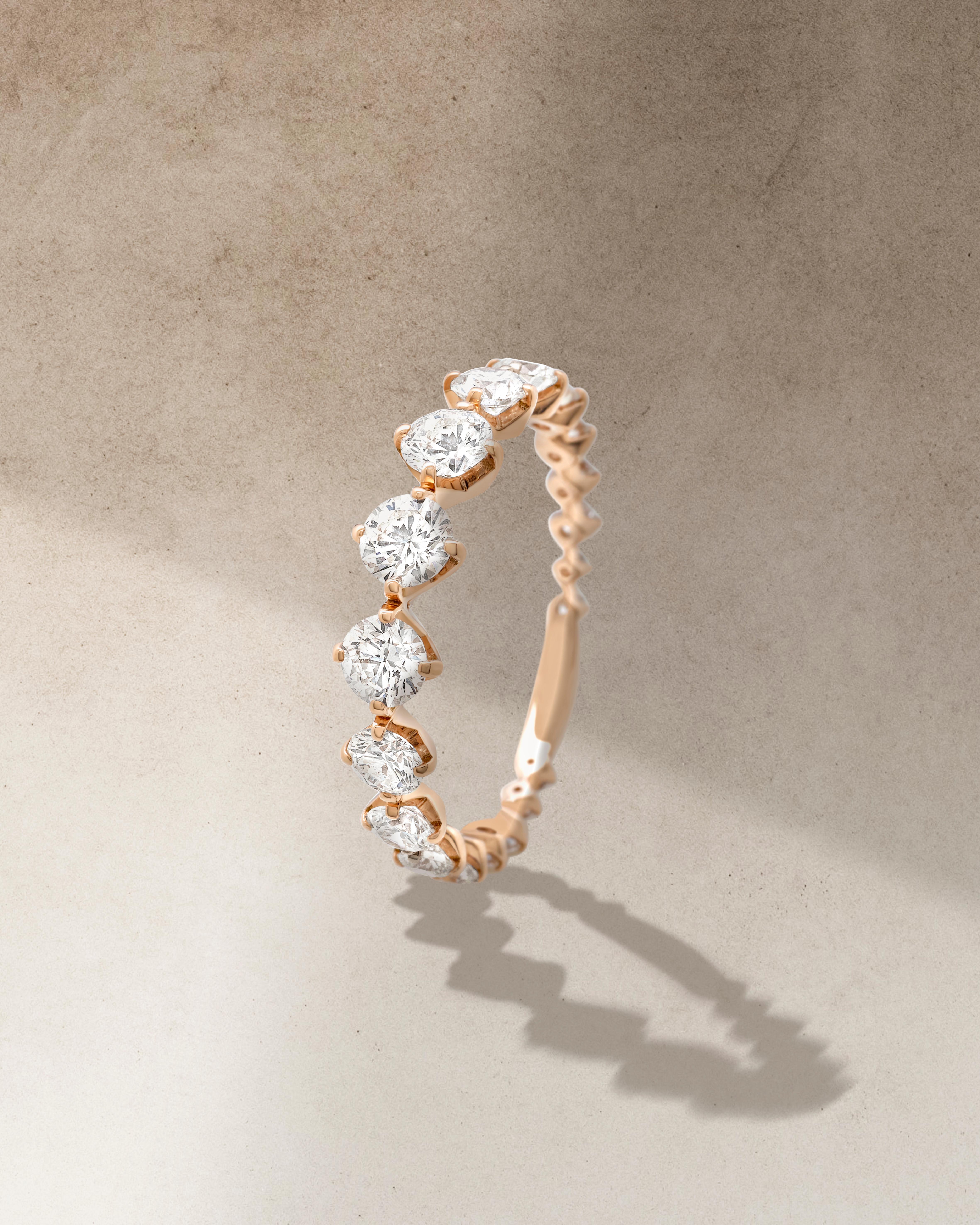 Women's or Men's Anello LUCE in oro rosa e diamanti taglio brillante For Sale