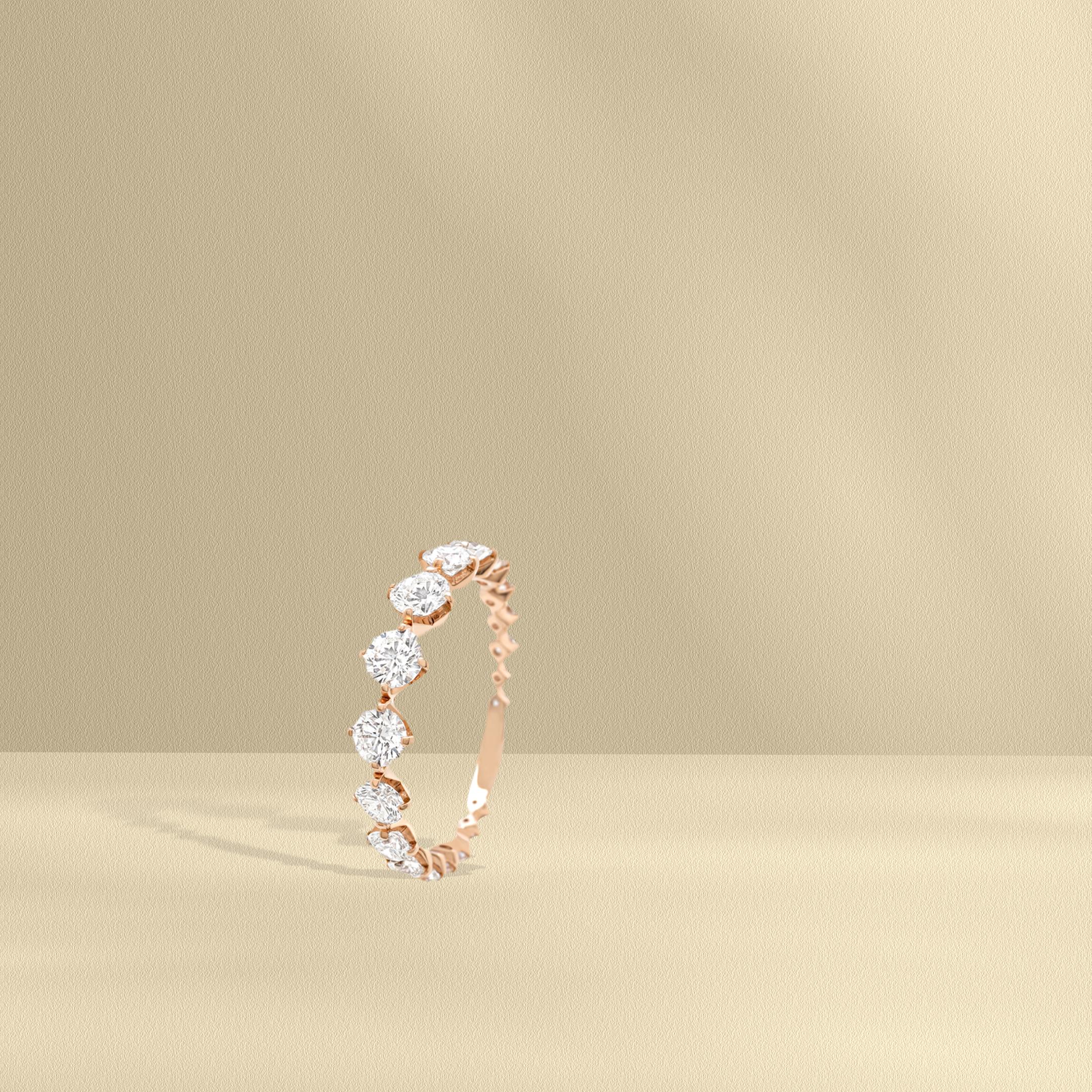 Anello LUCE in oro rosa e diamanti taglio brillante For Sale 2