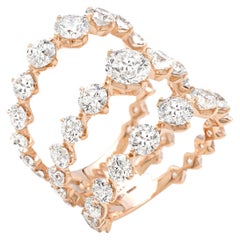 LUCE ring in rose gold and brilliant-cut diamonds