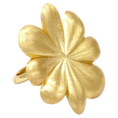 Anello Fiore (da US 6.5 a US 9), argento 925 placcato in oro 18 kt, Myosotis