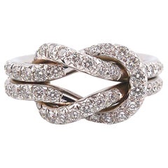 Ring Knot 9 kt Weißgold und Brillanten ct. 1.03