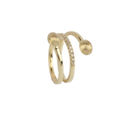 goldring 18k Brillanten mit doppelter Spitze