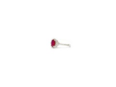 Anello Oro Bianco 18 kt con Rubino da 1.06 Carati e Diamanti da 0.23 Carati