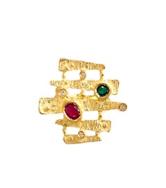 Sacchi Ring in 18K Yellow Gold "Steps" Collection