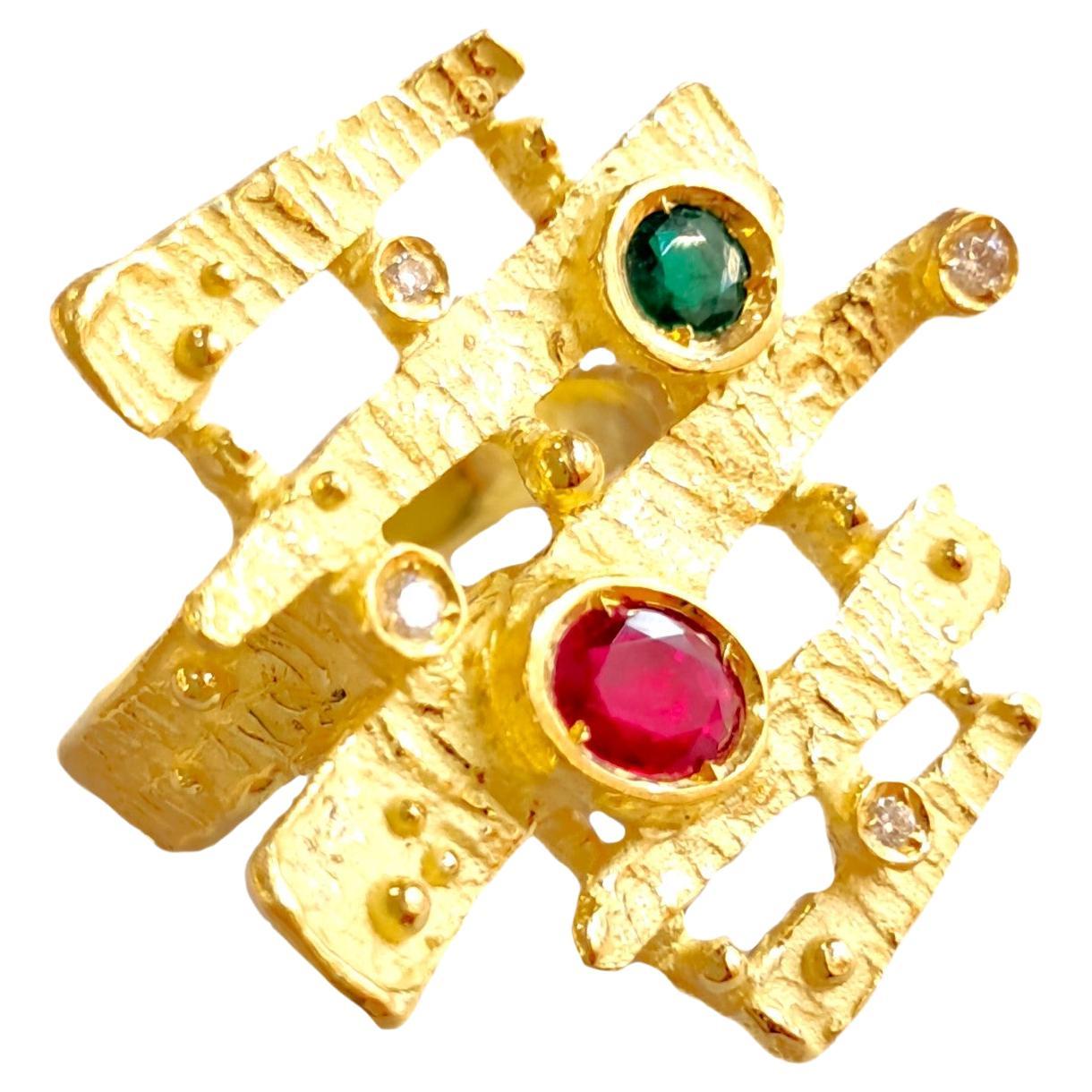 Anello Sacchi in Oro Giallo 18K Collezione "Steps"