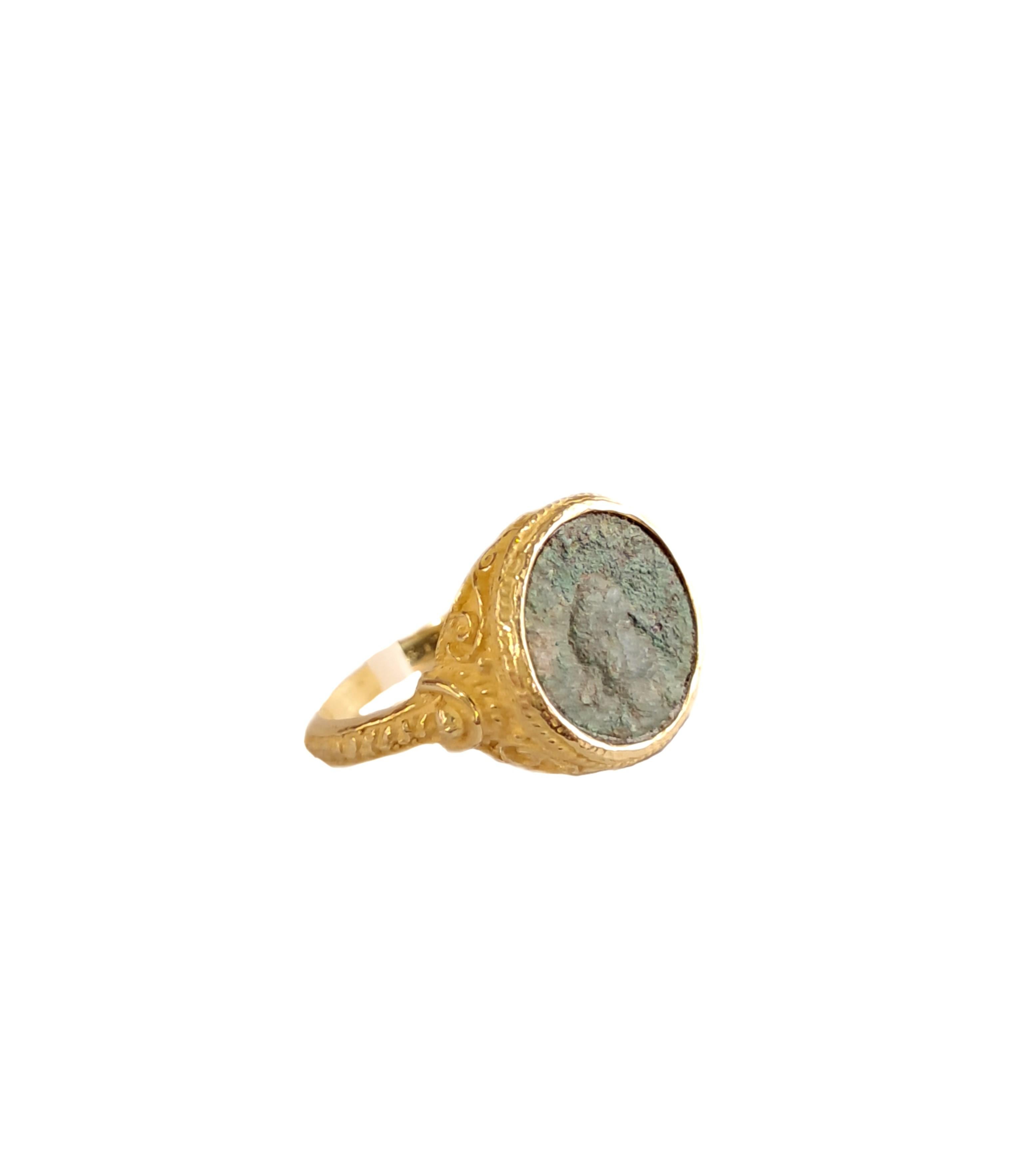 En vente :  Anello Sacchi Moneta Romana Oro 18k 3