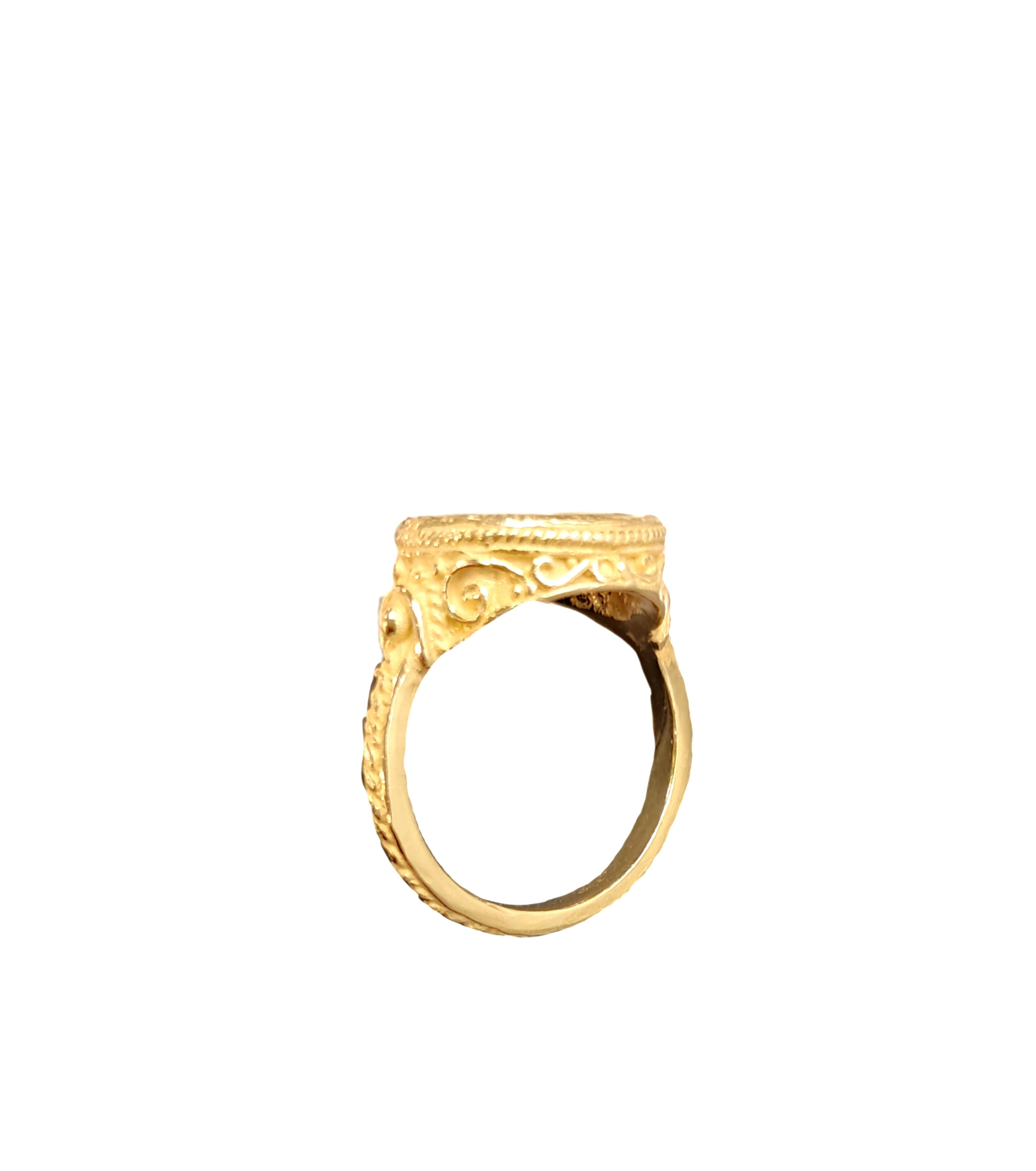 En vente :  Anello Sacchi Moneta Romana Oro 18k 6