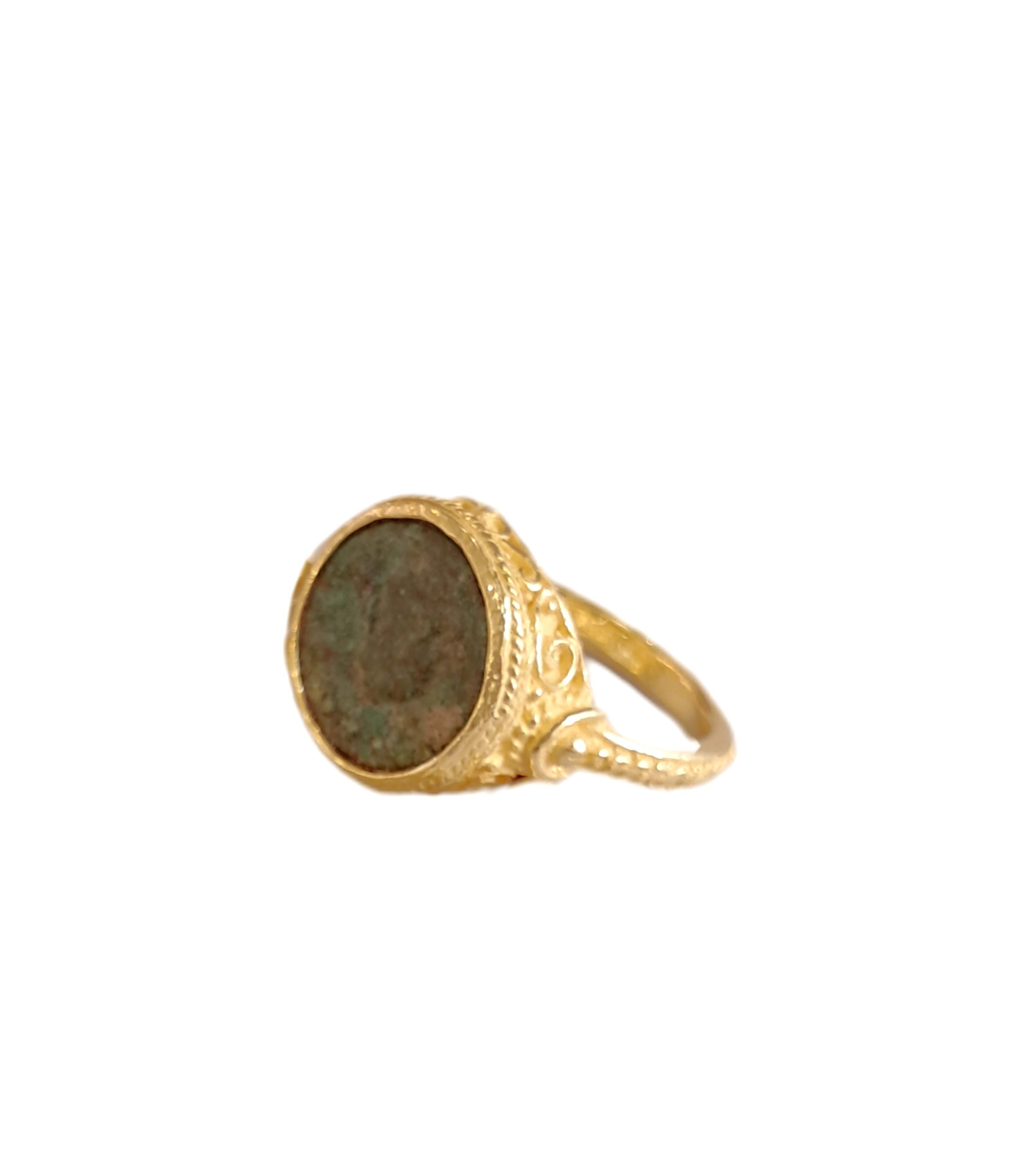 En vente :  Anello Sacchi Moneta Romana Oro 18k 7