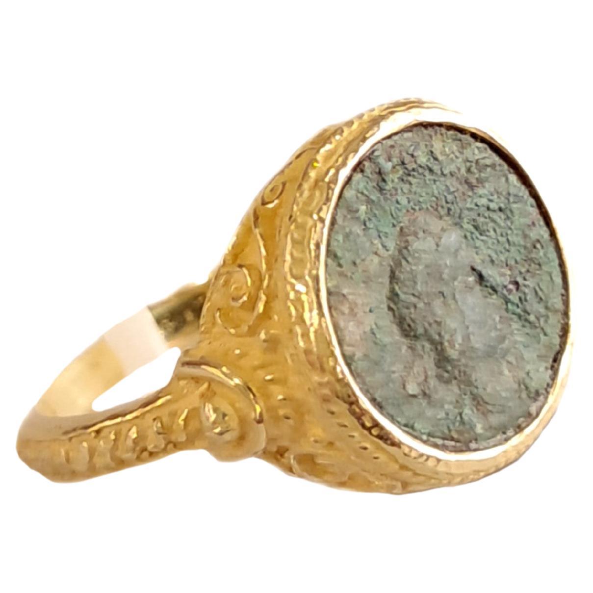 Anello Sacchi Moneta Romana Oro 18k