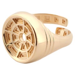 Anello Sigillo Pantheon Goldplattierter Silberring von CoRo Jewels