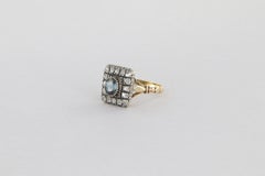 antiker Ring aus 18k Gold und Silber mit 2,02ct ovalen Saphiren und Diamanten