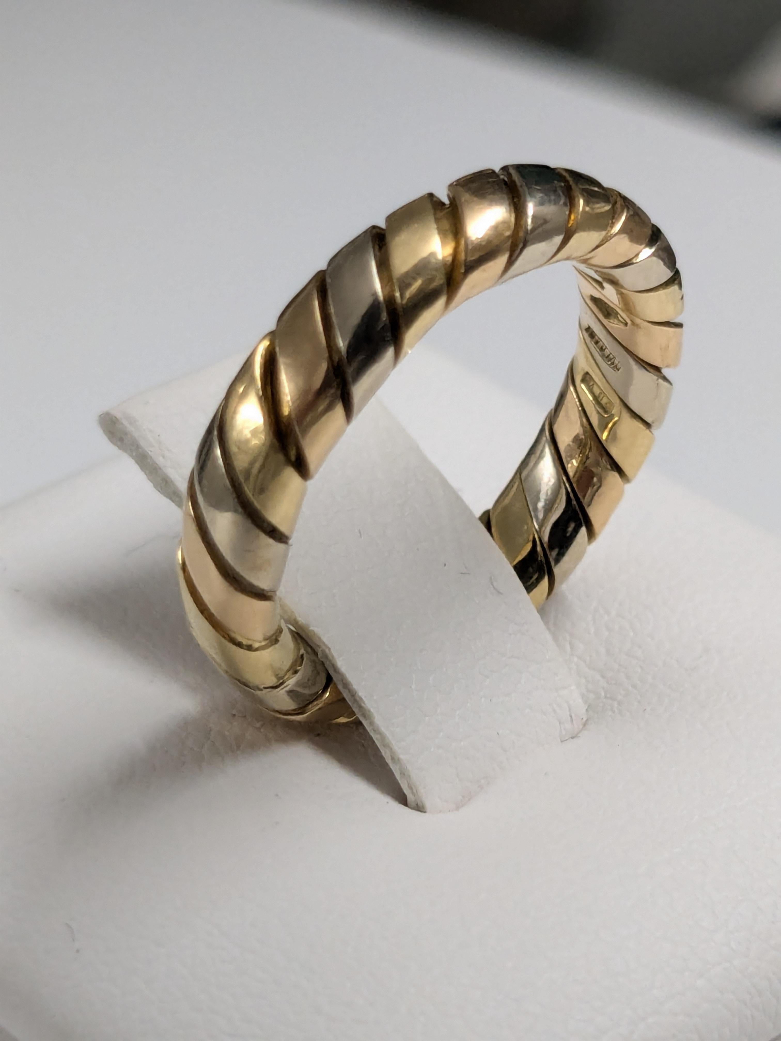 Anello Tubogas in oro giallo/rosa/bianco 18kt in vendita 6