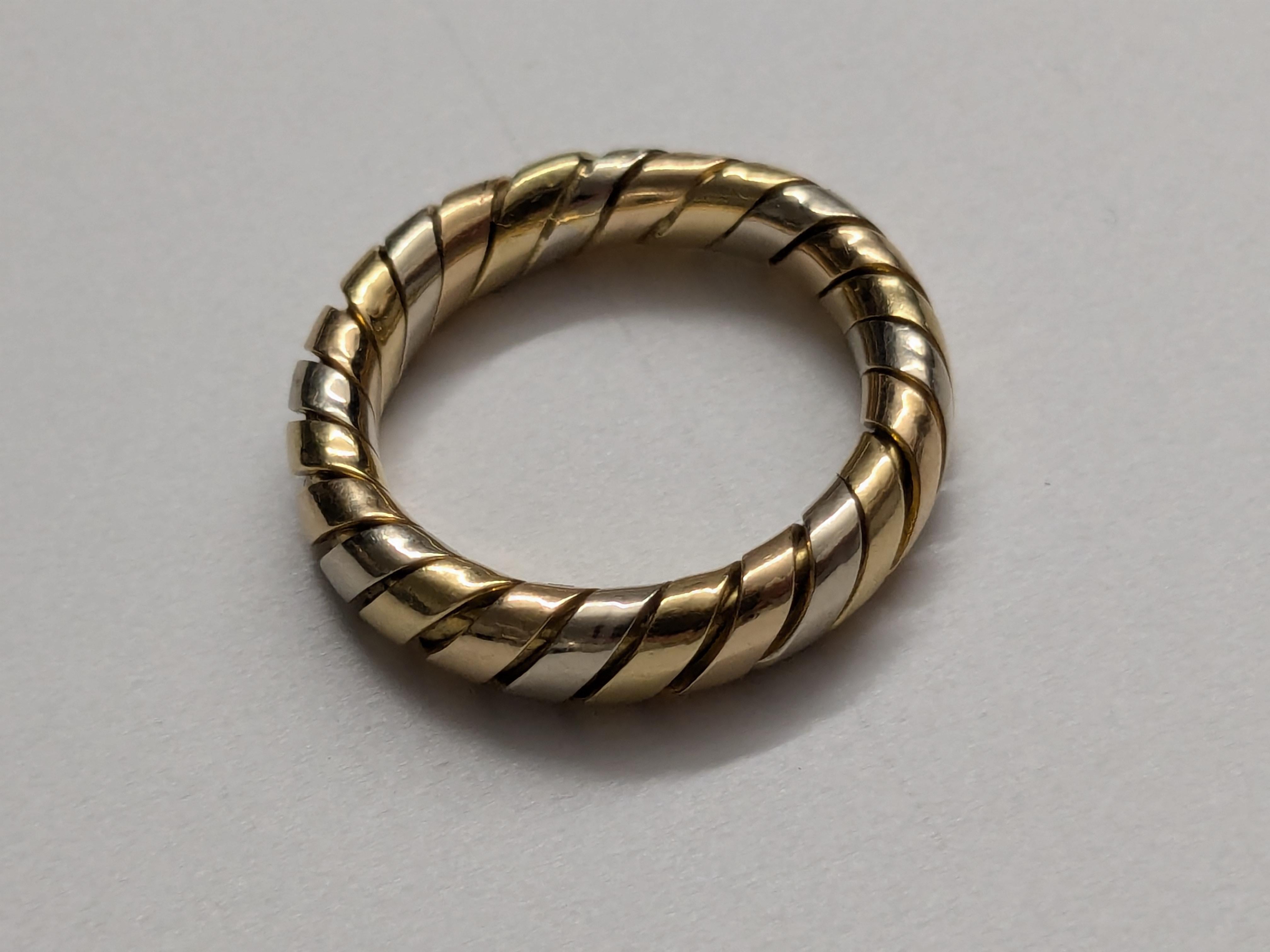 Anello Tubogas in oro giallo/rosa/bianco 18kt in vendita 1