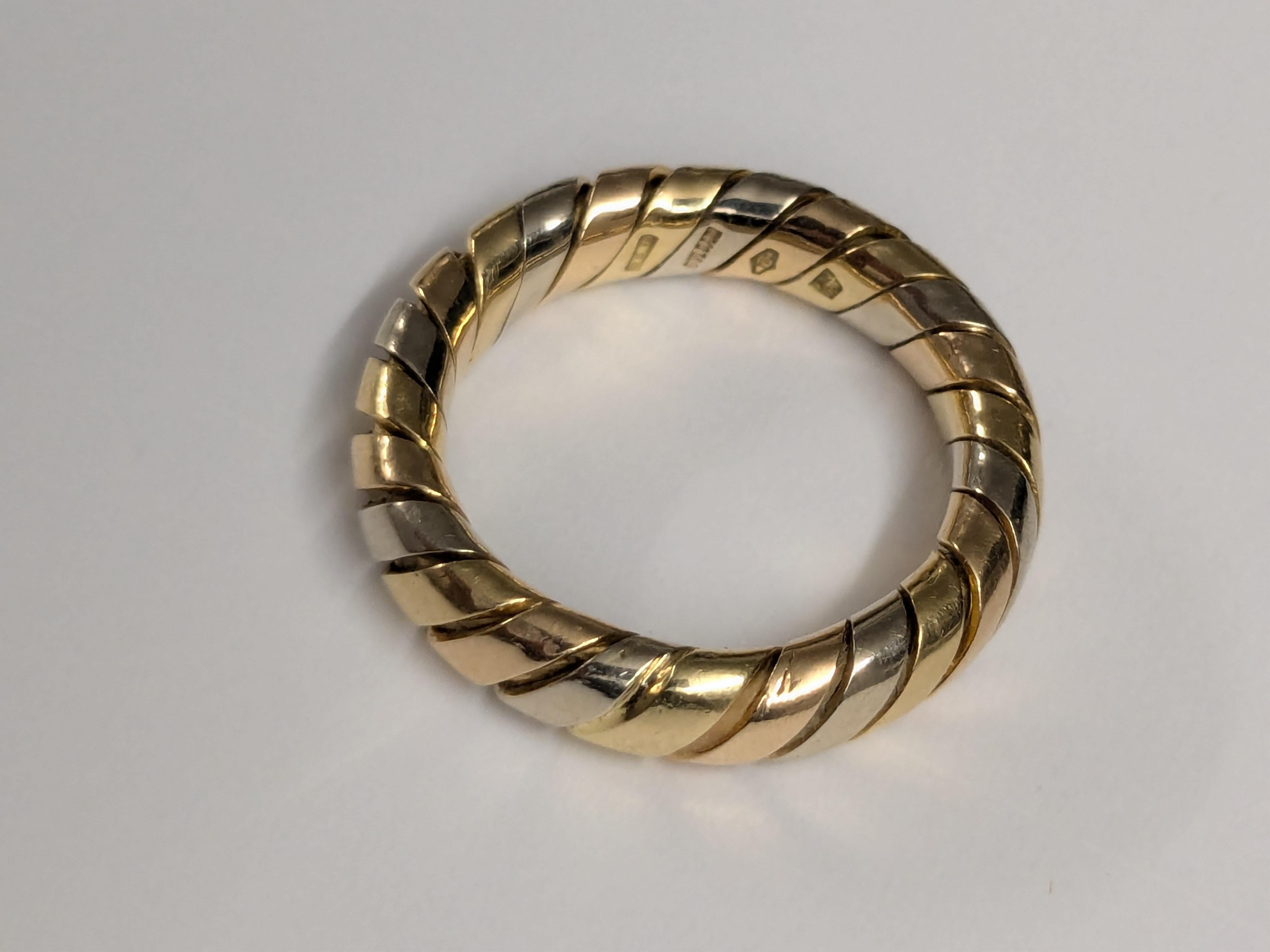 Anello Tubogas in oro giallo/rosa/bianco 18kt in vendita 2