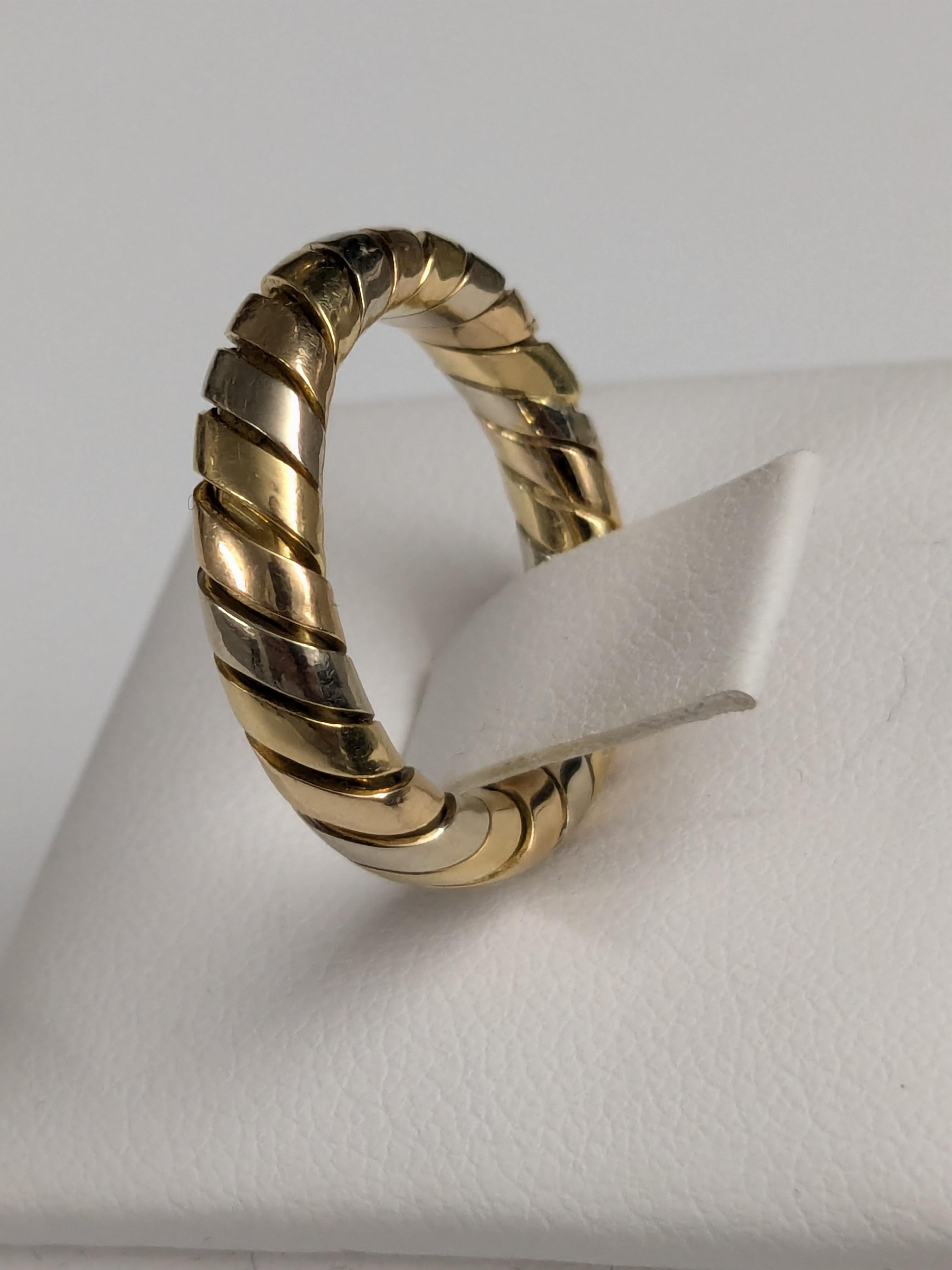 Anello Tubogas in oro giallo/rosa/bianco 18kt in vendita 4